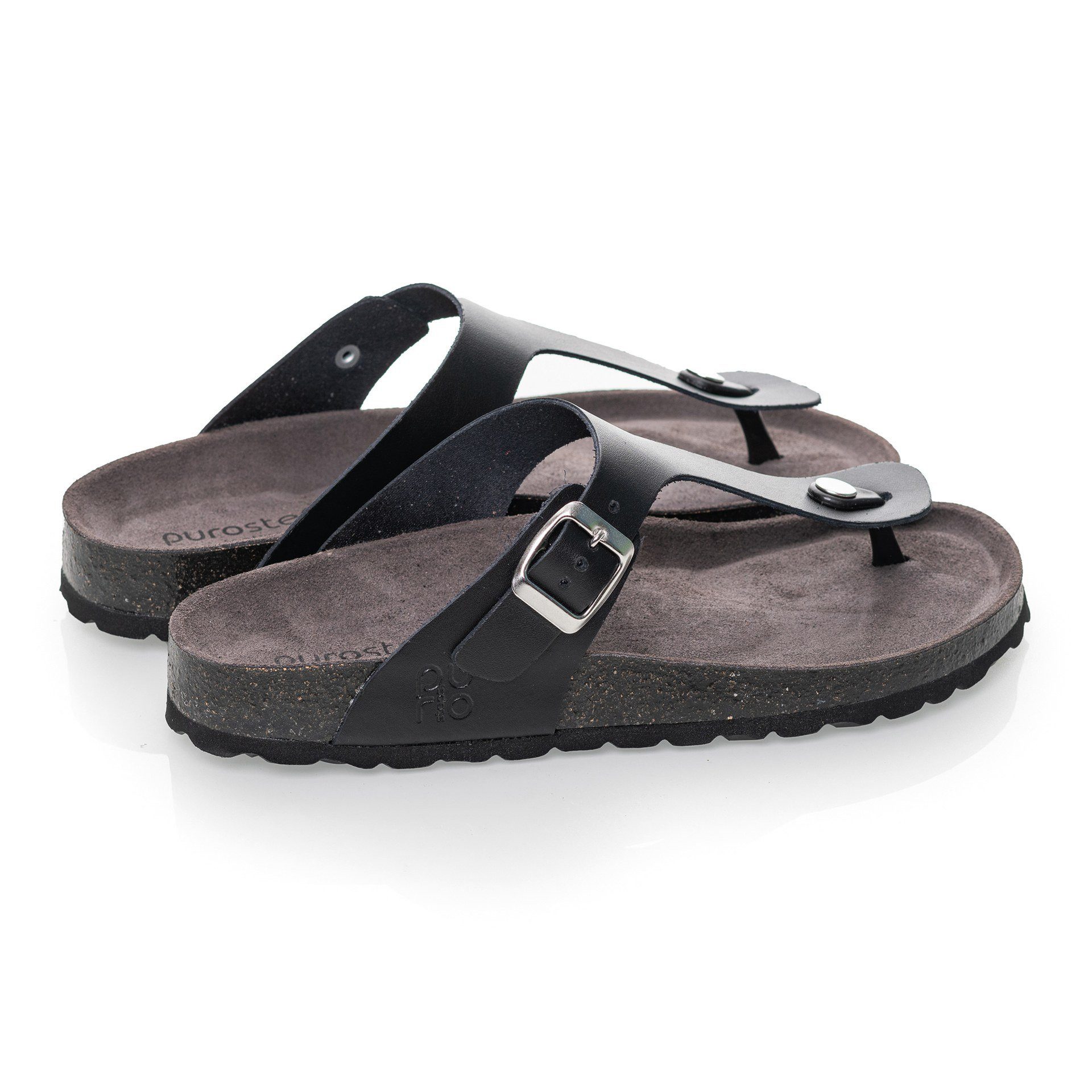 purosteps Zehensandale Marbella Eco (Leder) schwarz/grau günstig online kaufen