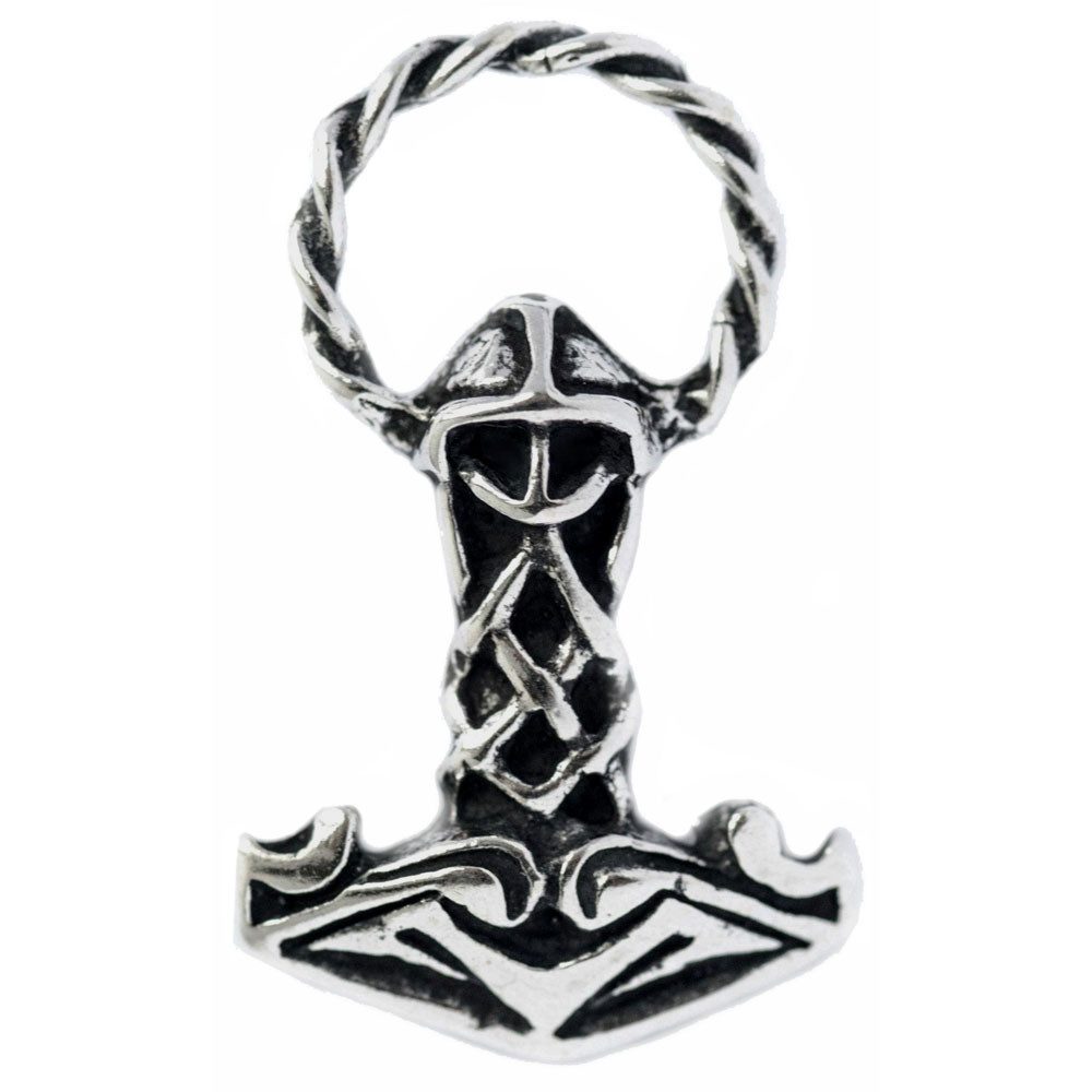 Kettenanhänger Thors Hammer Schmuck Anhänger Silber Thorhammer 33x20mm (mit Ring)