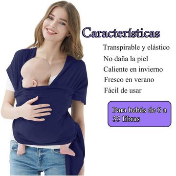 Avisto Tragetuch Babytrage Tragetuch für Neugeborene (Universalgröße), 5.3m, elastisch bis 16kg