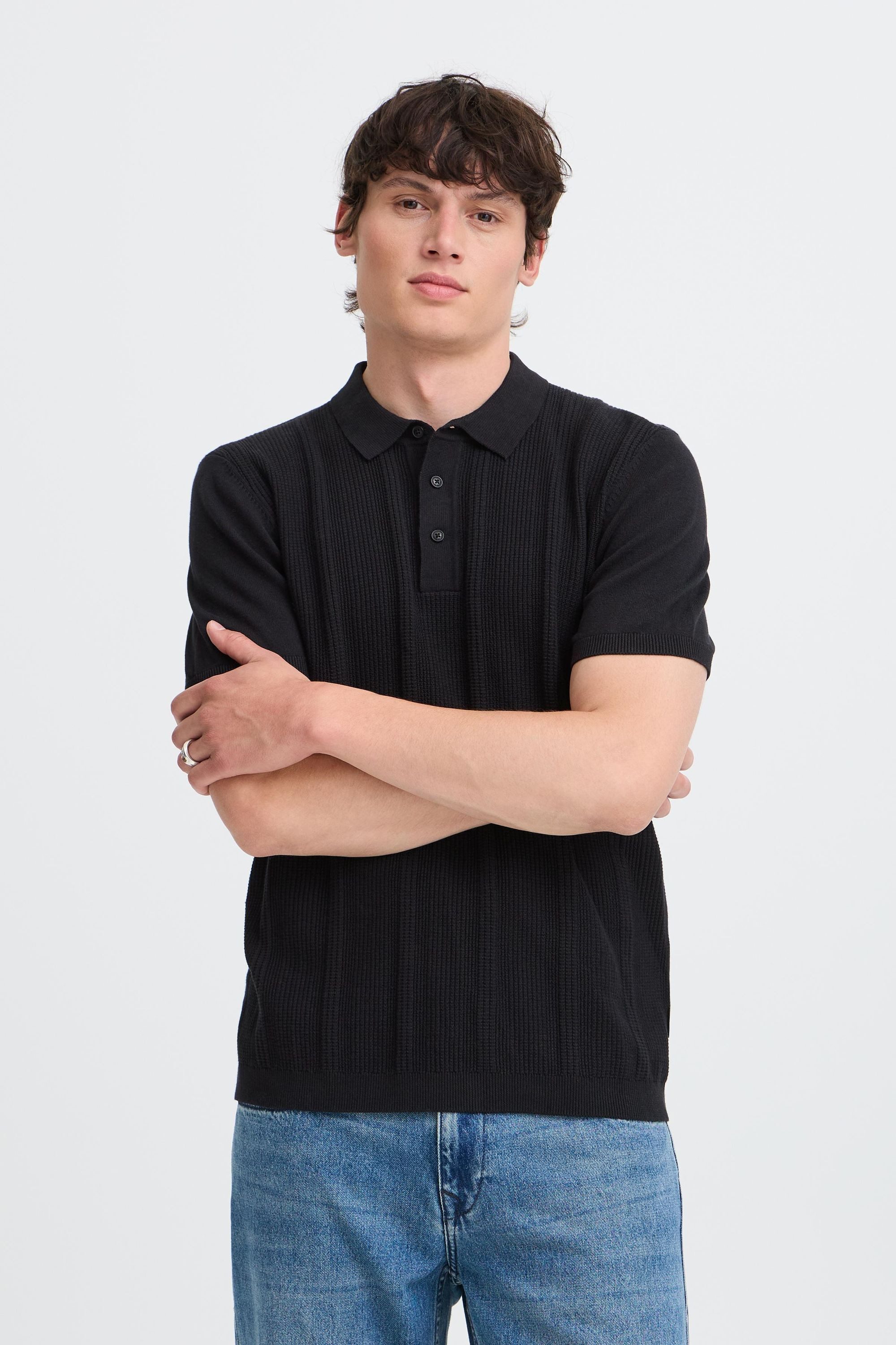 Blend Poloshirt BHBaron (1-tlg) Stilvolles Feinstrick-Poloshirt mit strukturiertem Rippmuster