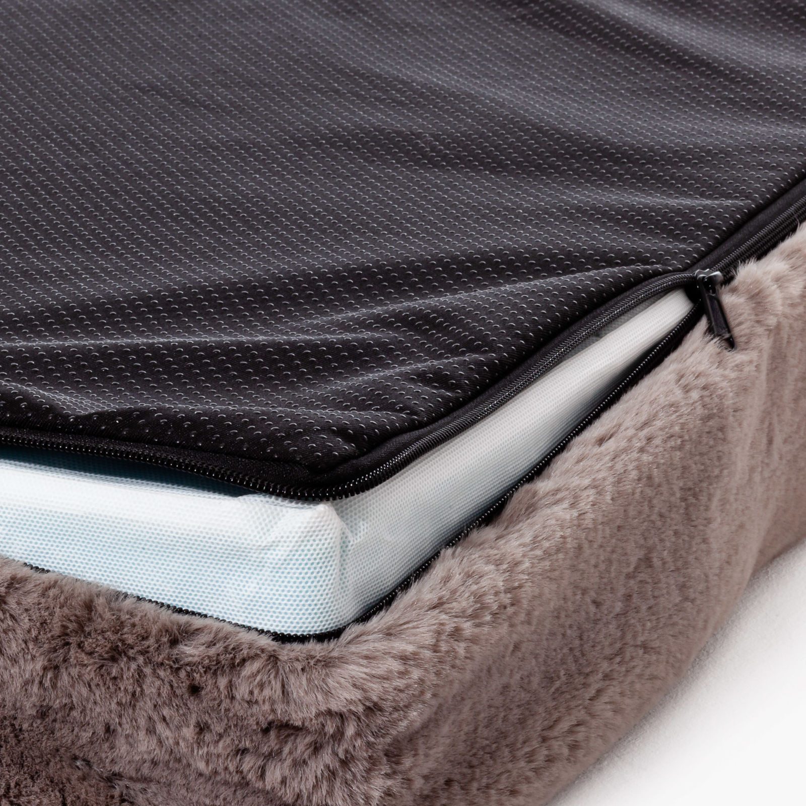 MAELSON Tierkissen MemoFluff, grau, orthopädisches Hundebett, 80 cm