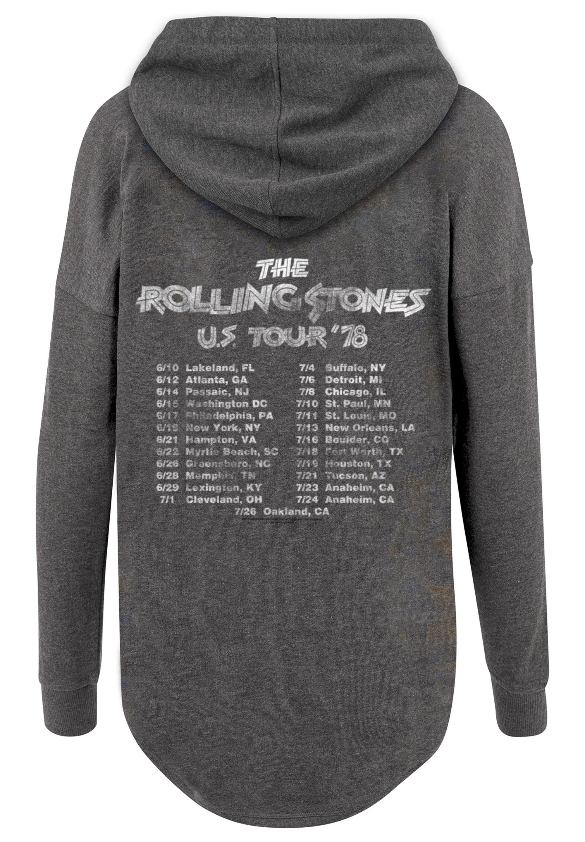 Print F4NT4STIC charcoal Rolling Rock US Tour Stones Kapuzenpullover Band '78 The