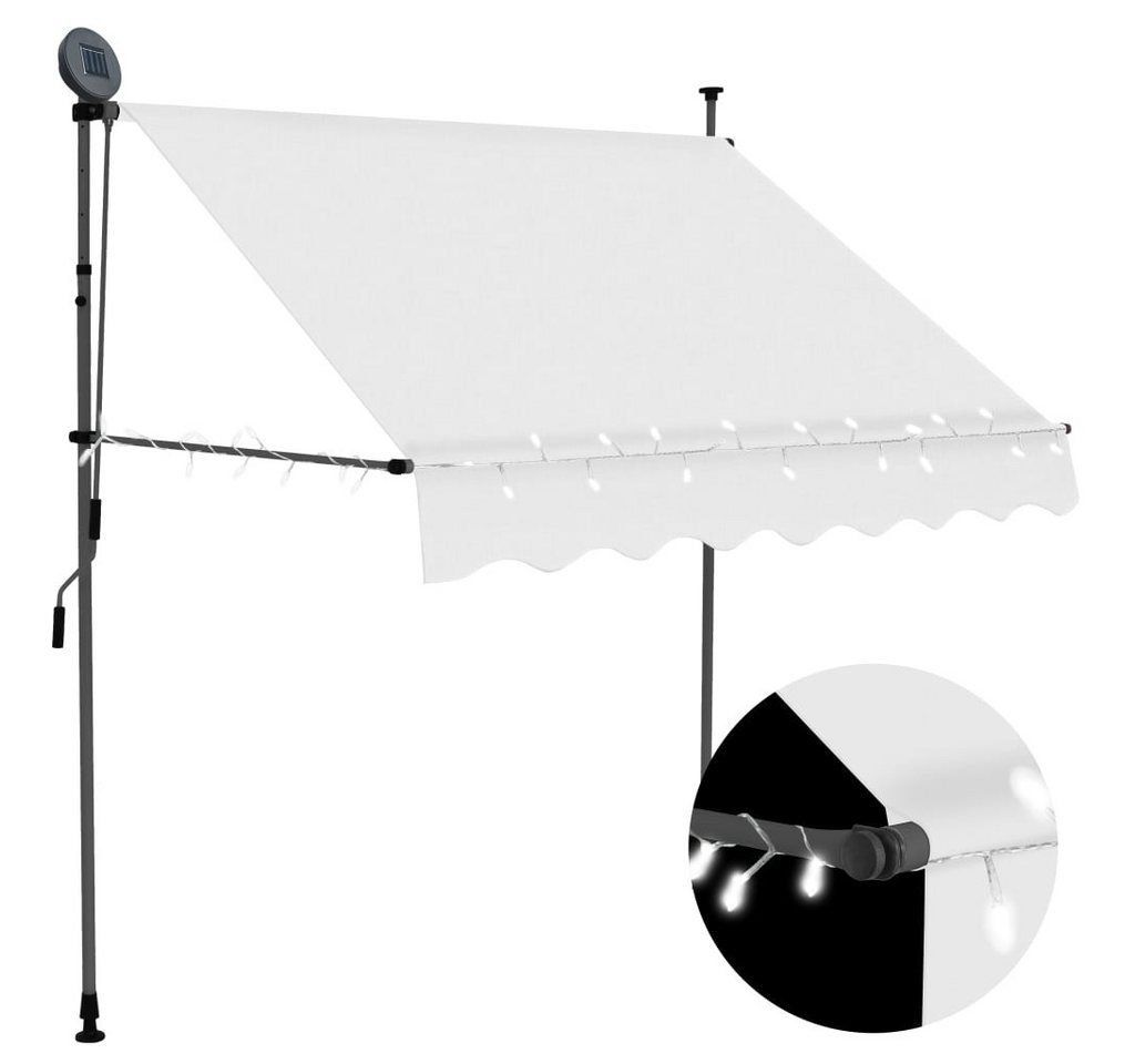 Thumbnail - vidaXL Markise Einziehbare Markise Handbetrieben mit LED 200 cm Creme