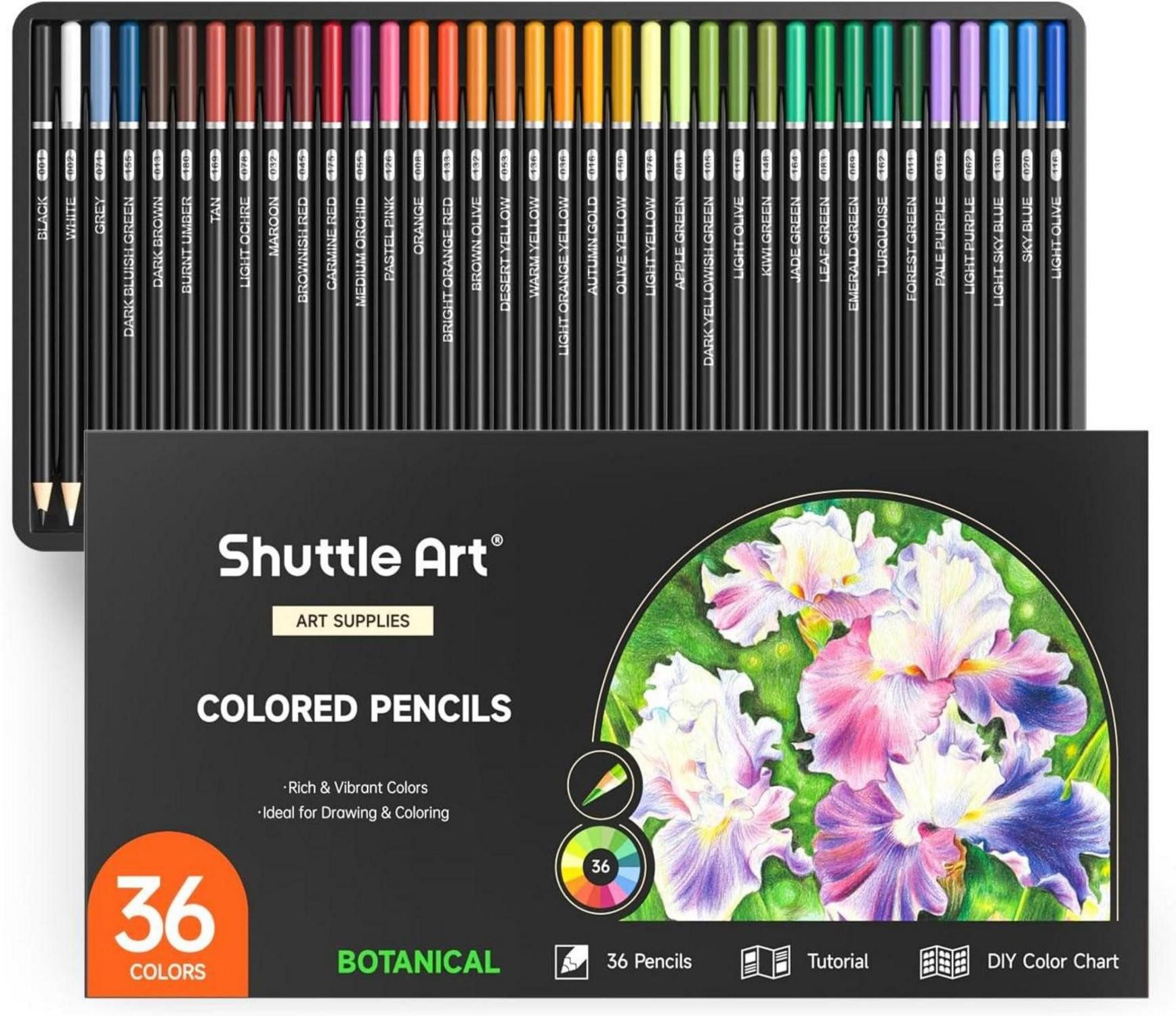 LuxusKollektion Buntstift 36 hochwertige Кольорові олівці Set Botanik Malset Erwachsene Kinder