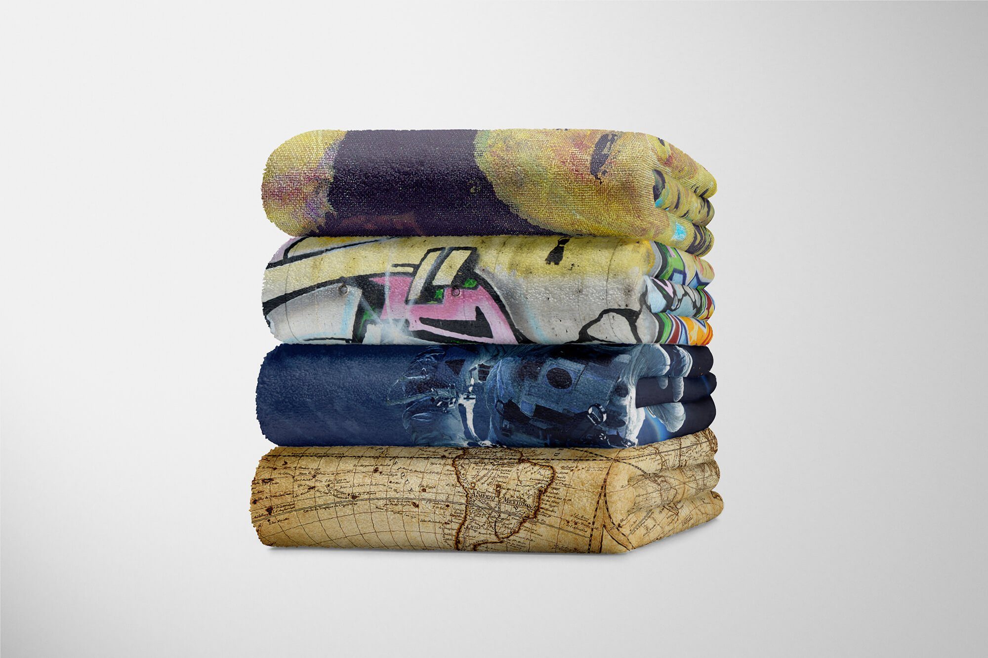 (1-St), Astronaut Baumwolle-Polyester-Mix Handtuch Handtuch mit Saunatuch Strandhandtuch Weltall, Art Fotomotiv Sinus Kuscheldecke Handtücher