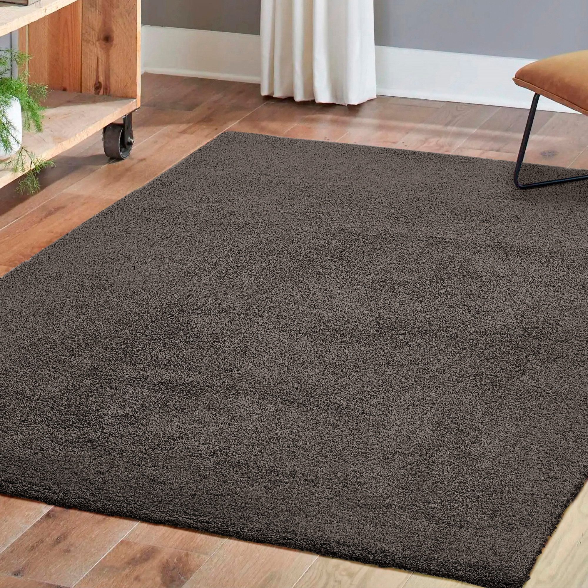 Andiamo Teppich San Paolo, rechteckig, Höhe: 27 mm, Uni Farben, weiche Qualität, ideal im Wohnzimmer & Schlafzimmer