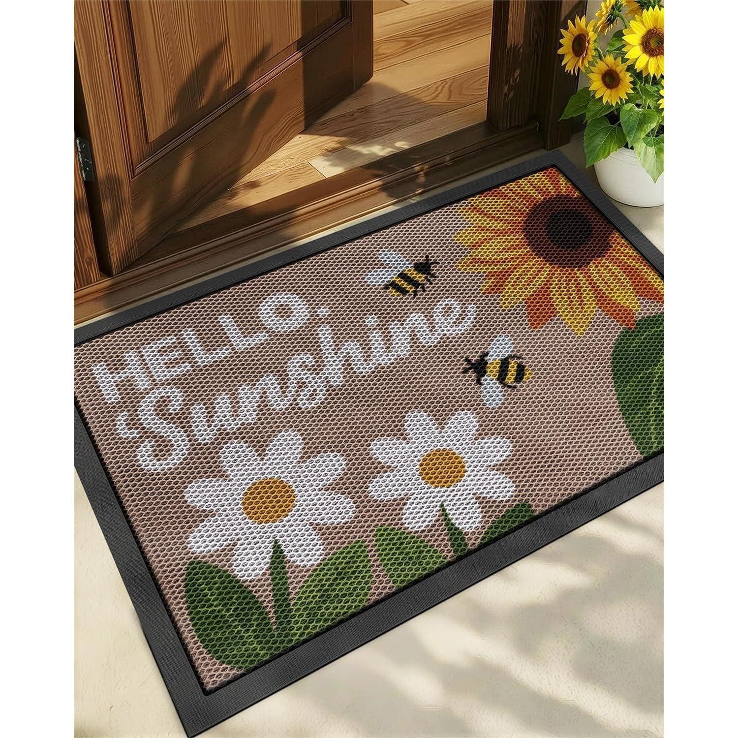 LuxusKollektion Fußmatte Fußmatte 60x90 cm Sonniges Gold, rechteckig, Höhe: 10 mm