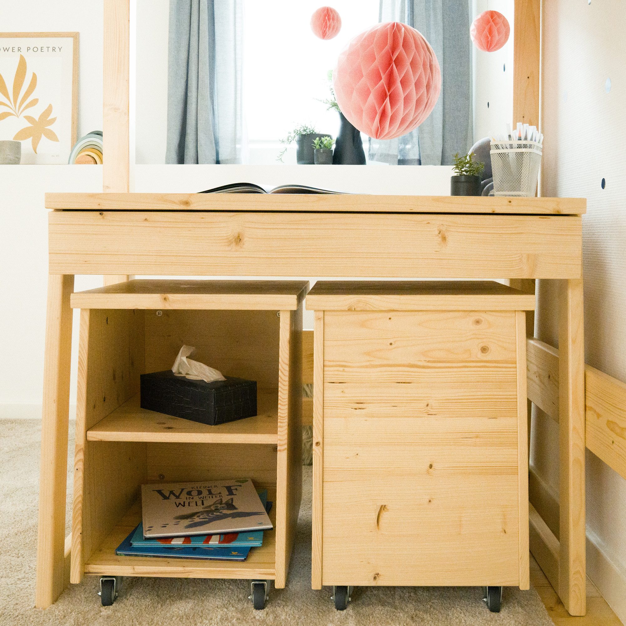 WOMONY Kinderschreibtisch Schreibtisch für Kinder mit Schublade, 100 x 65 x 75 cm
