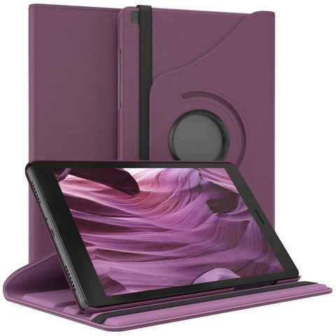 EAZY CASE Tablet-Hülle Rotation Case Samsung Galaxy Tab A 8.0 8 Zoll, Tablet-Hülle Bookstyle Case Fullcover Schutz Tasche Stehfunktion Lila