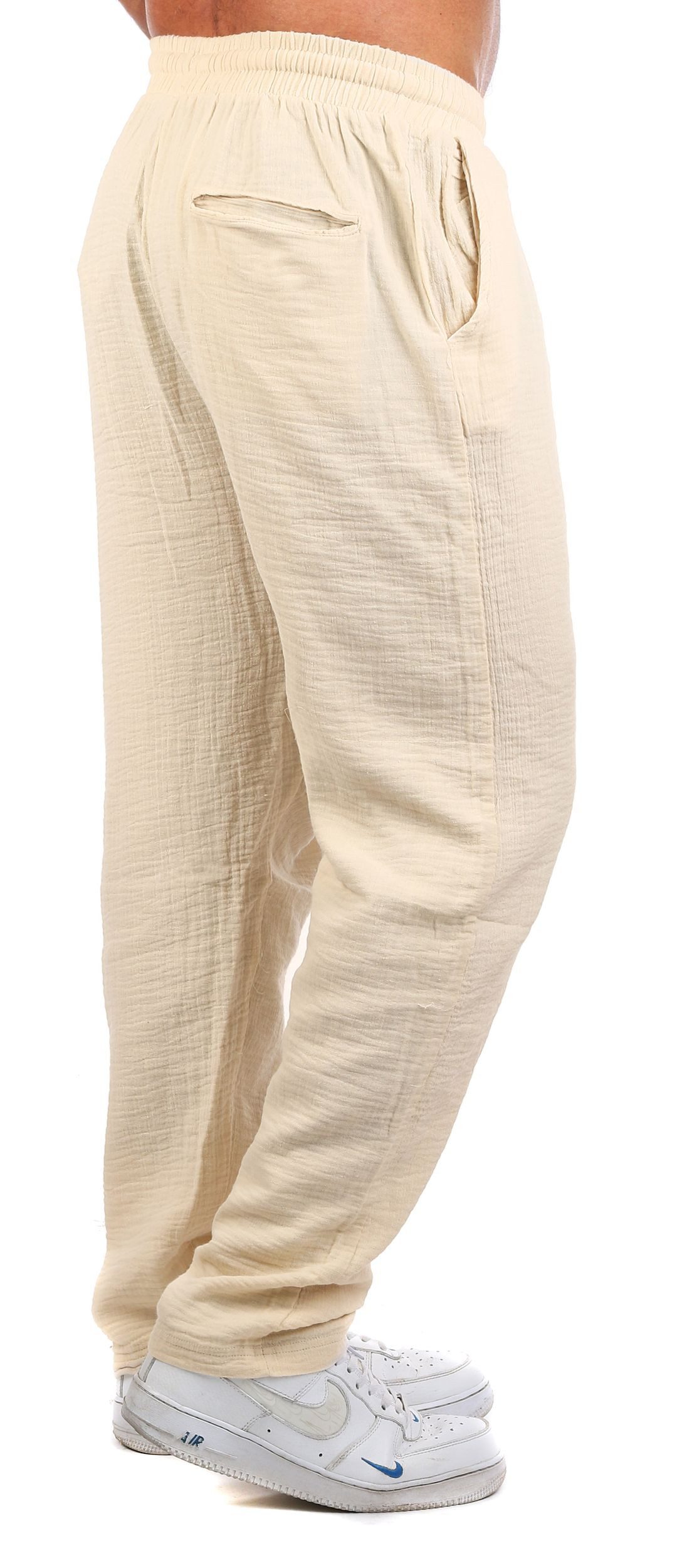 CARISMA Strandhose Herren Musselin Hose lang trendig angenehm luftig locker regular 2162 in Unifarbe