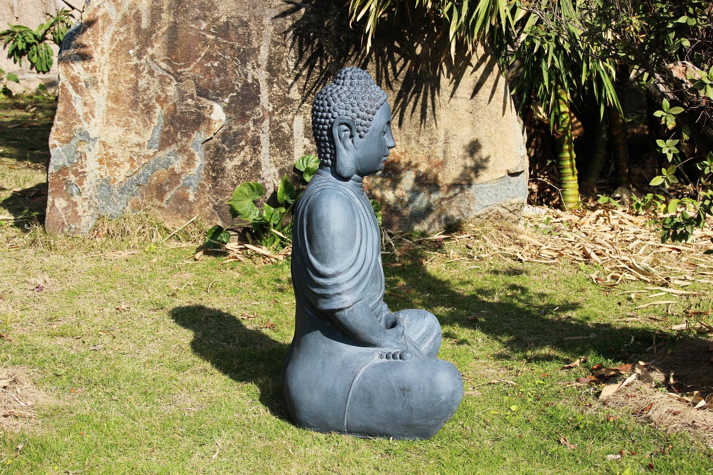 NEUSTEIN Buddhafigur Skulptur Figur Buddha XXXL Garten Deko Steinoptik 100 cm Großer