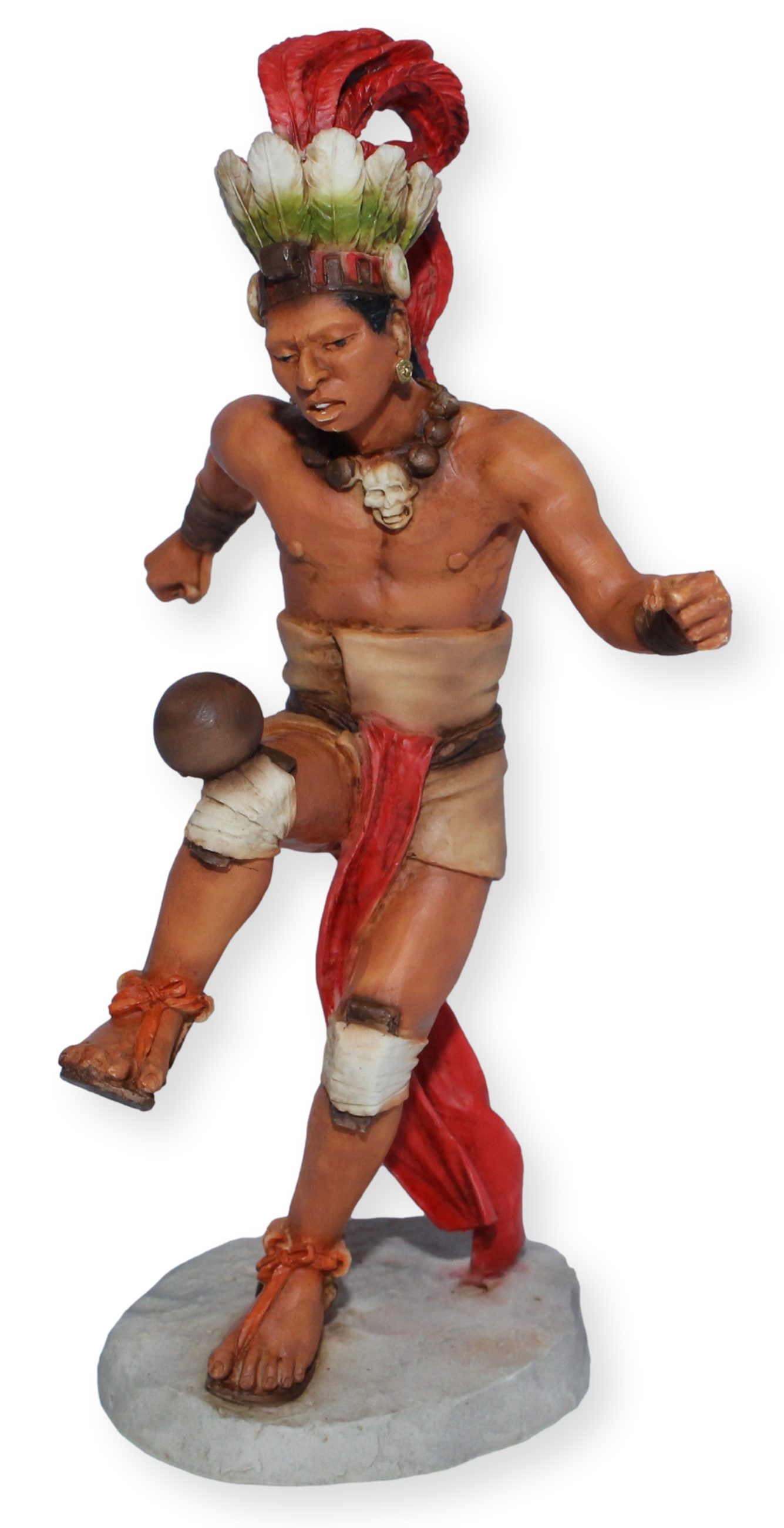 Castagna Dekofigur Native American Figur Maya mit Ball spielend H 17,5 cm Dekofigur Sammlerfigur Dekofigur Castagna