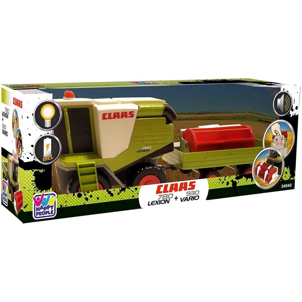 Happy People Spielzeug-Mähdrescher CLAAS KIDS LEXION 780, Mähdrescher mit Schneidewerkanhänger mit Licht und Sound