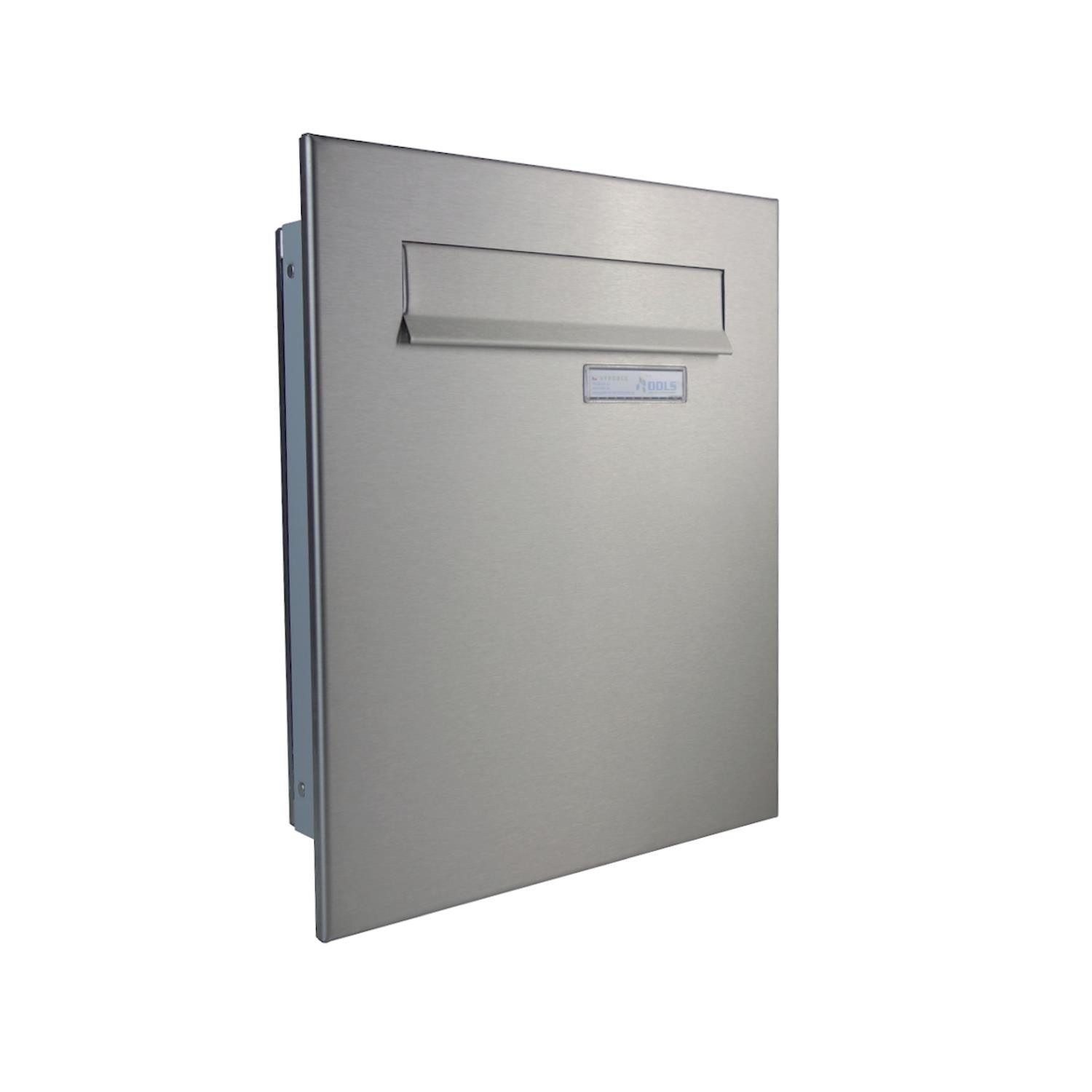 Letterbox24 Durchwurfbriefkasten A-046 Edelstahl Design Durchwurfbriefkasten mit Namensschild
