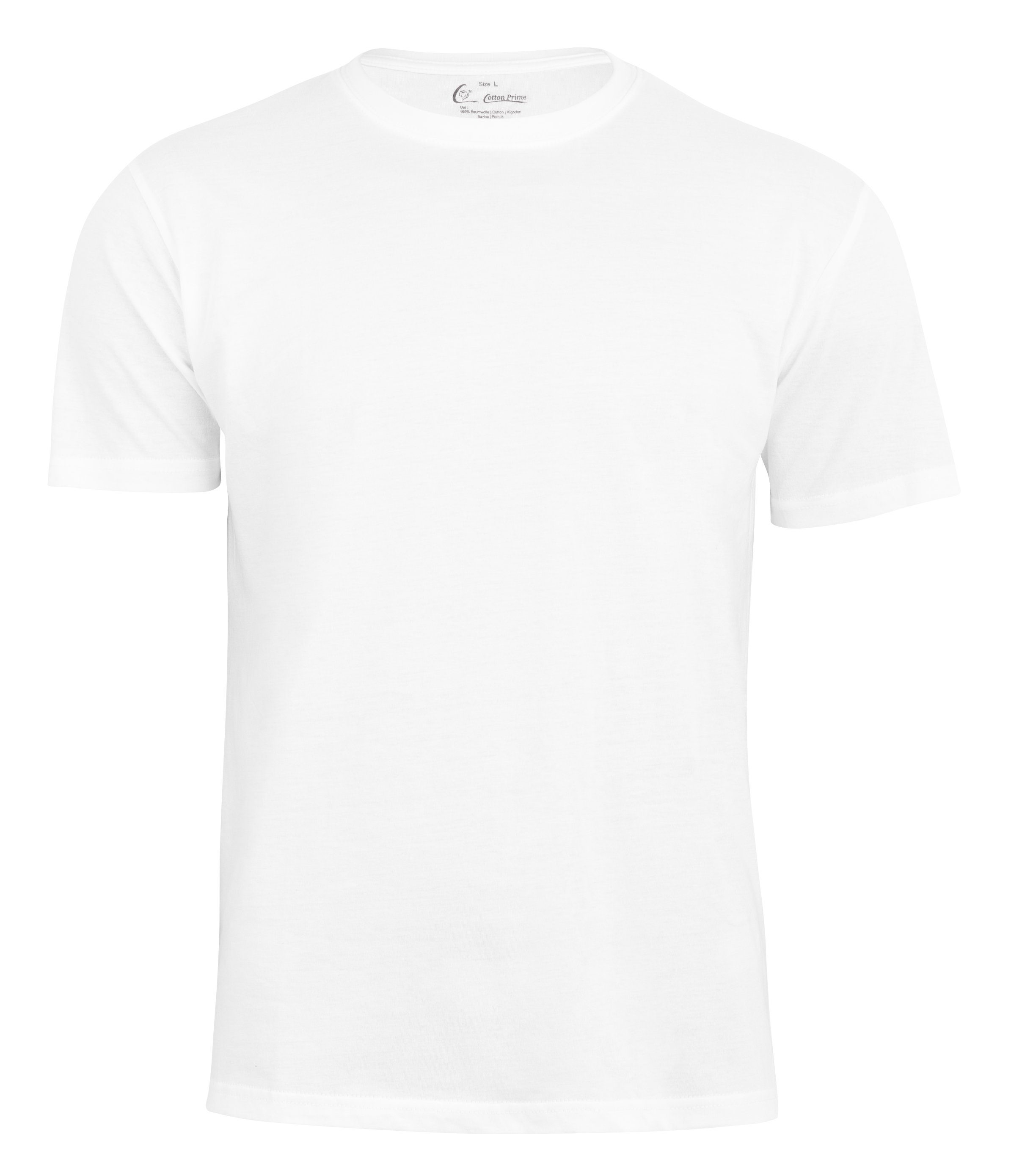 Tee - Prime® O-Neck T-Shirt Weiss Cotton