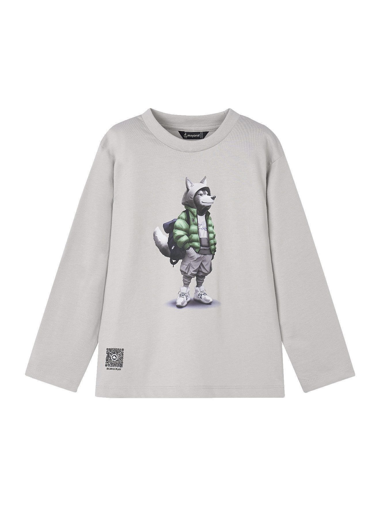 Mayoral Langarmshirt Jungen Shirt mit Wolf