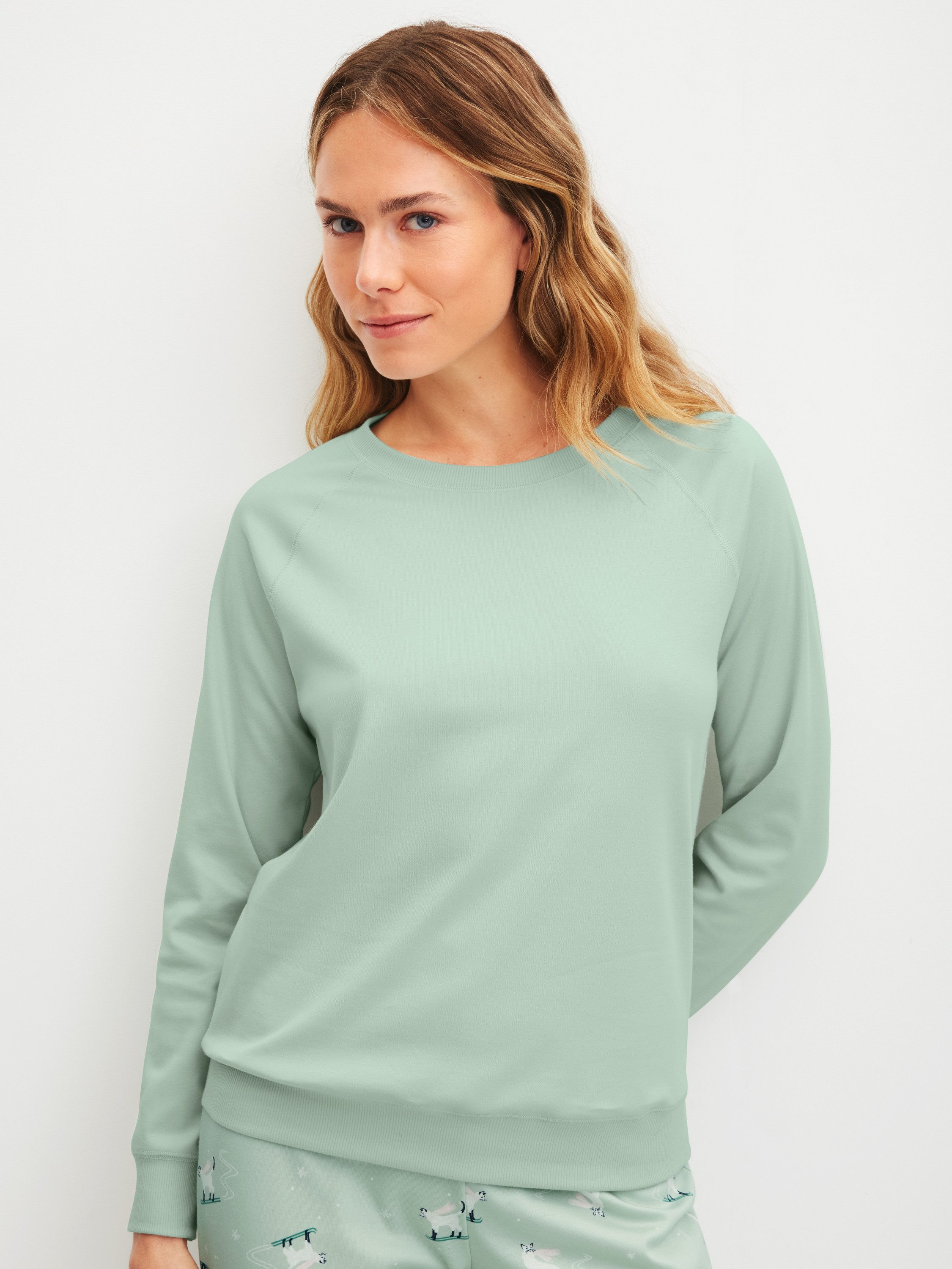CALIDA Langarmshirt Favourites Cats Damen (1-tlg) 100% dicke Baumwolle, atmungsaktiv, hautfreundlich, wärmend