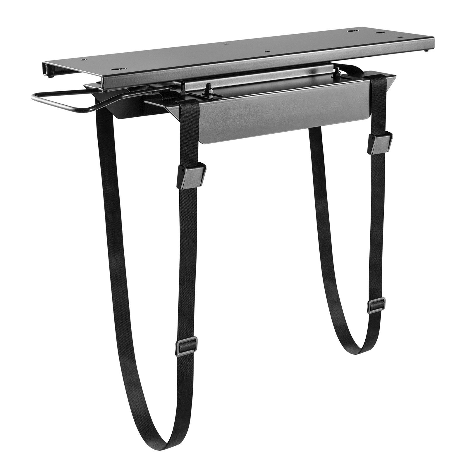 CAVO Halterung Desktop PC-Halterung CH-B-360 ausziehbar, drehbar um 360°, (mit reißfesten Gurten, für alle PC-Größen bis 10 kg, schwarz)