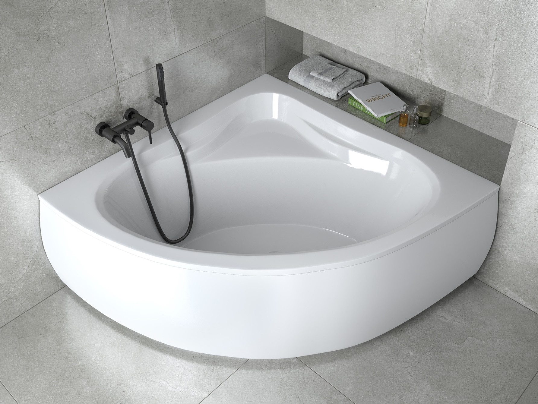 KOLMAN Badewanne Eckbadewanne Mia 140x140, Ablaufgarnitur & Füße GRATIS günstig online kaufen