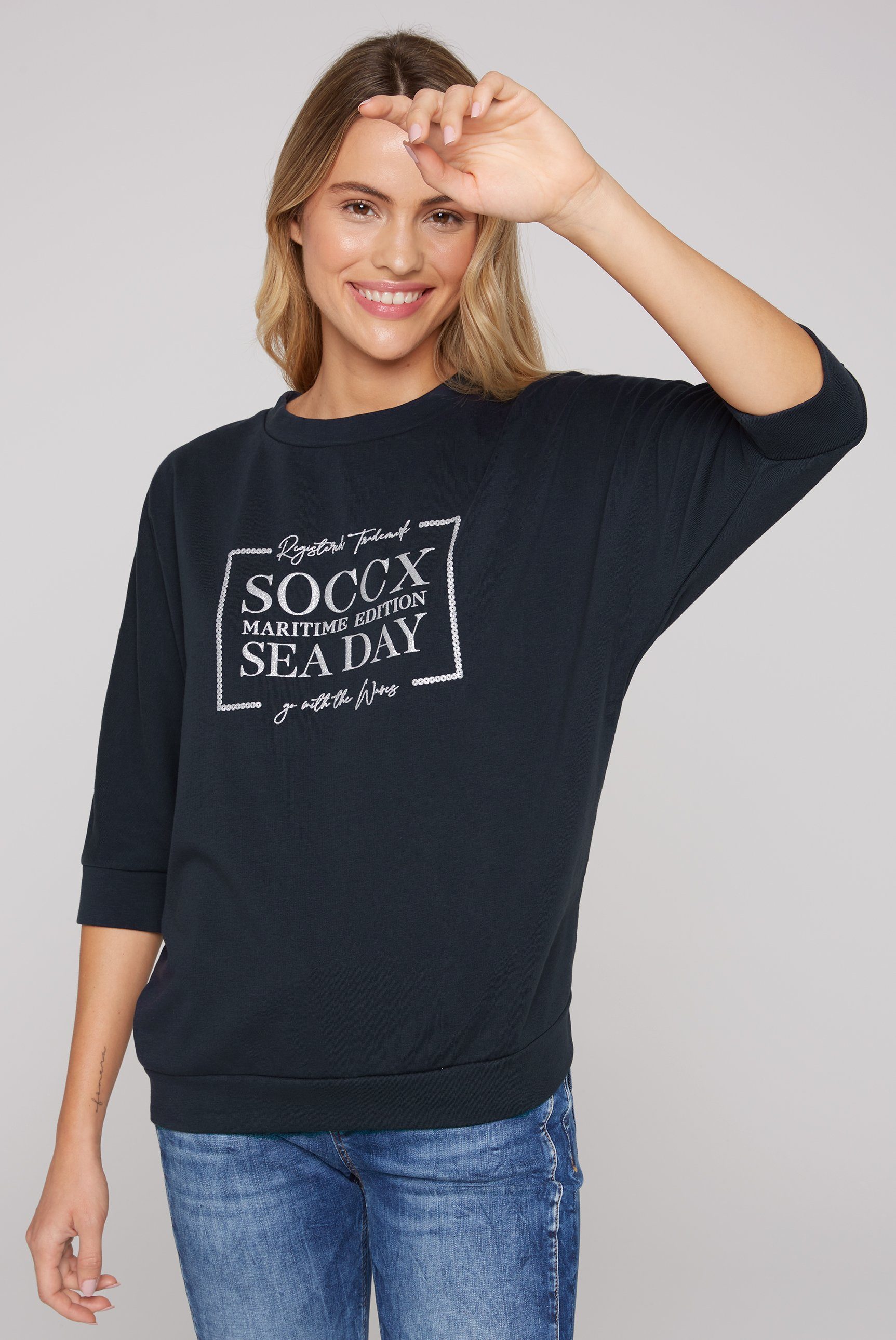 SOCCX Sweater mit Baumwolle