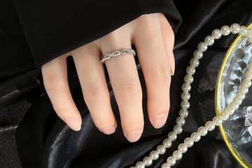 Eyecatcher Fingerring Offener Ring Undendlichkeit geflochten Silber, Größenverstellbar, Unendlichkeits Ring, Freundschafts Ring