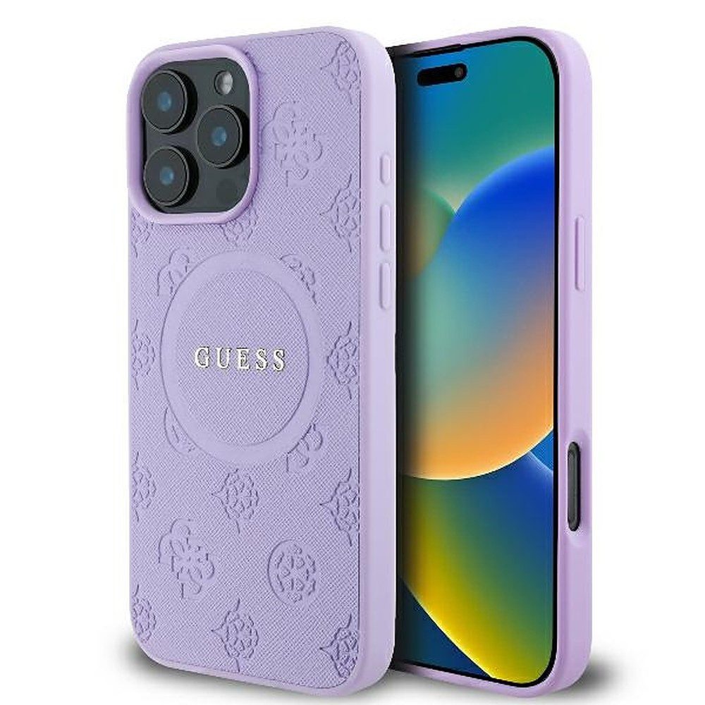 Guess Handyhülle Schutzhülle Smartphonehülle Hartschale 6,9 Zoll, MagSafe, Kunstleder, erhöhter Kameraschutz