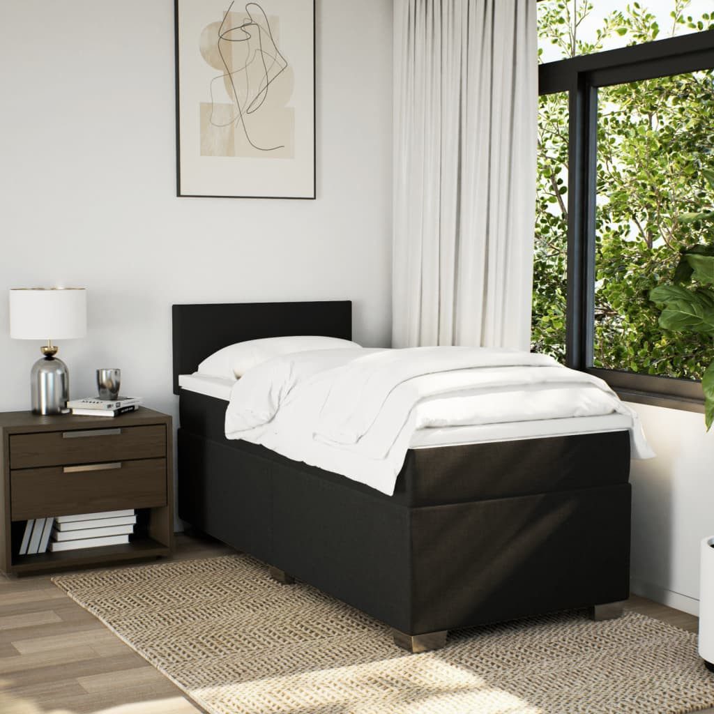 vidaXL Bett Boxspringbett mit Matratze Schwarz günstig online kaufen