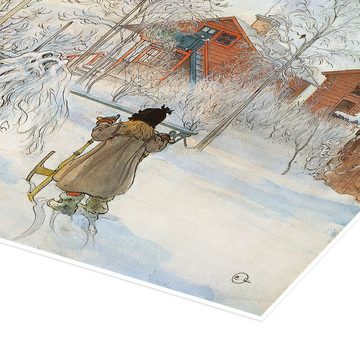 Posterlounge Poster Carl Larsson, Hof und Waschhaus, Malerei