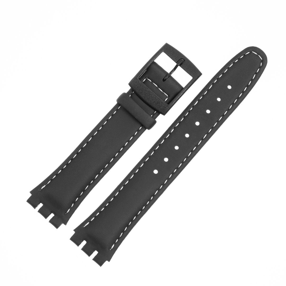 MARBURGER Uhrenarmband 18mm Kunststoff kunststoffbeschichtet Schwarz passen günstig online kaufen