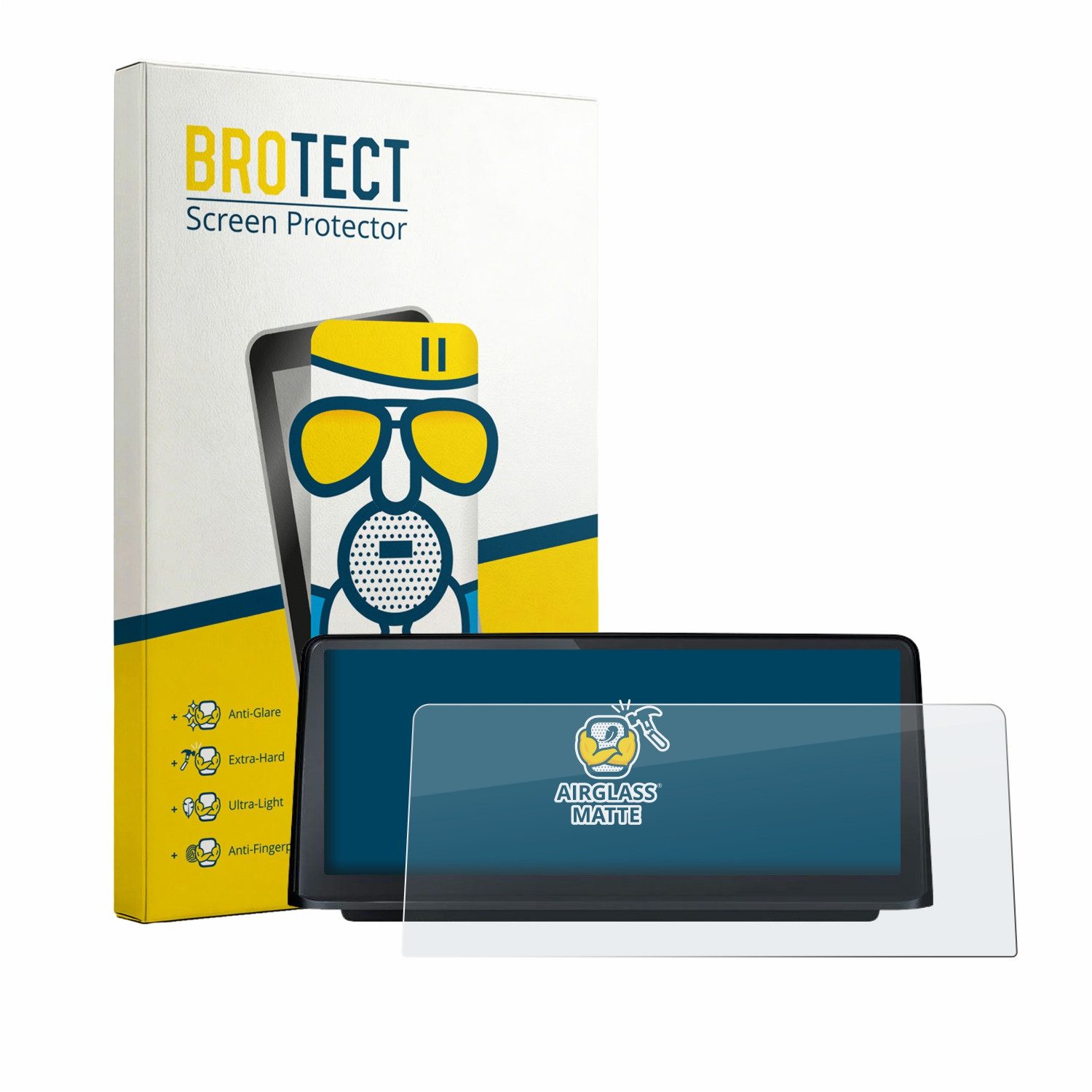 BROTECT Displayschutzglas Folie für Ewaying BMW 3/4 Android Headunit 10.25", Schutzfolie Glas Panzer Display Schutz matt