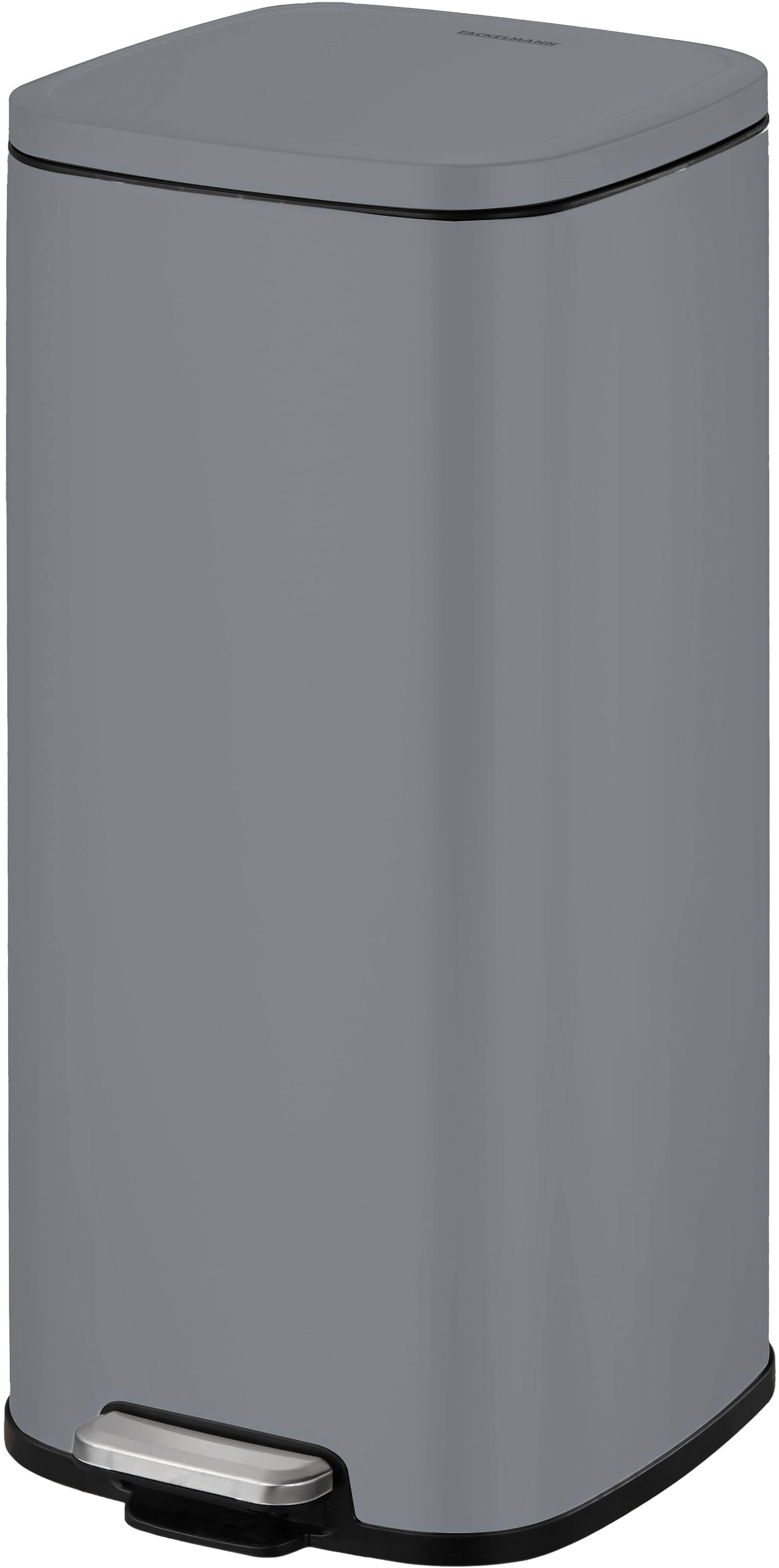 FACKELMANN Мусорные урны LONDON, Pedal-Abfalleimer 20L, mit gedämpftem Deckel & Anti-Fingerprint Oberfläche, Höhe ca. 43,5 cm
