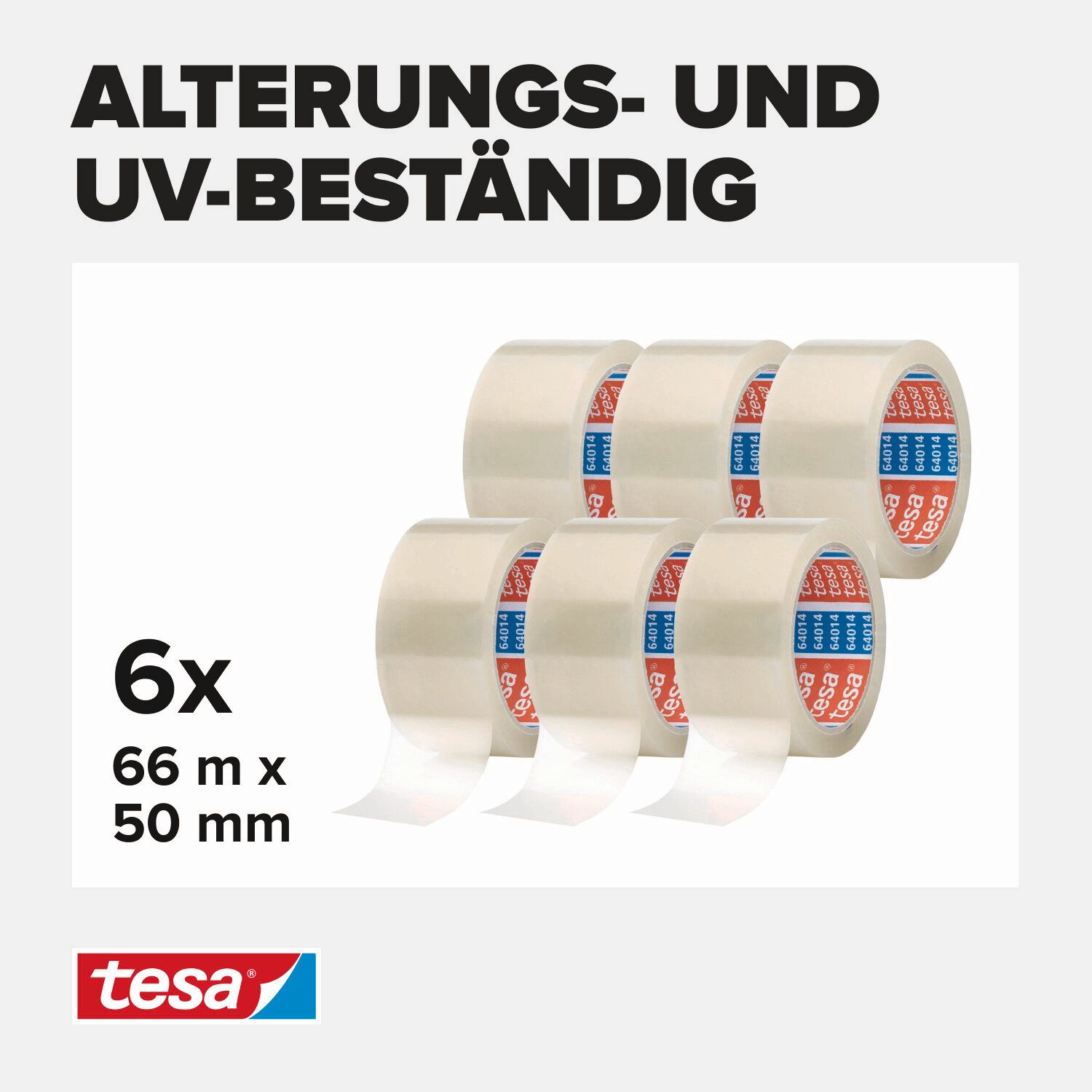 tesa Klebeband tesapack Packband - je 66 m : 50 mm (Spar-Set, 6-St., 6 x te günstig online kaufen