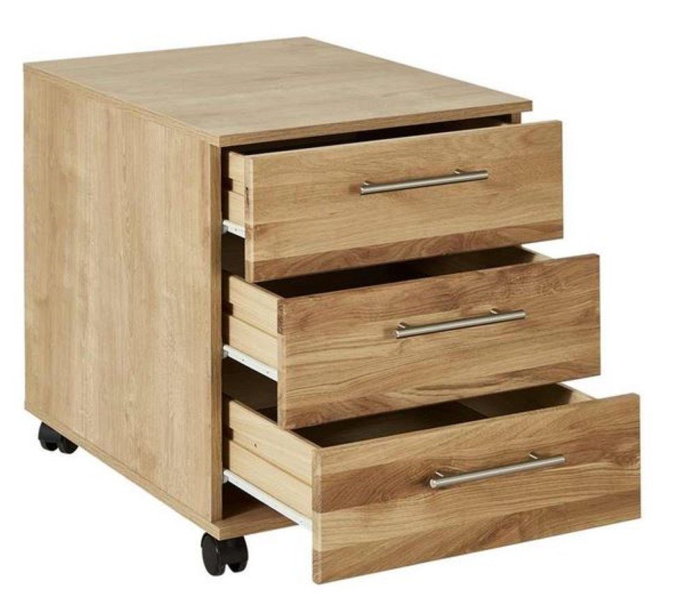 Rollcontainer Rollcontainer Eiche Schubcontainer Wildeiche Nachtschrank - (4036)