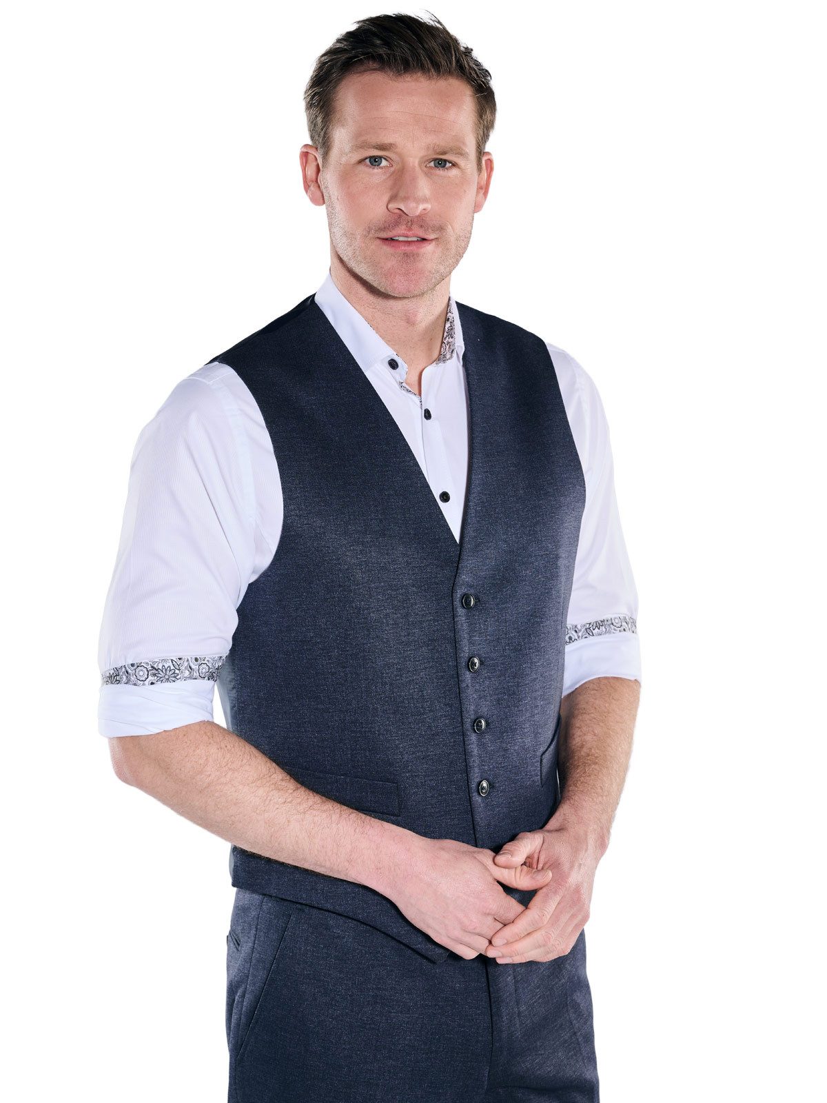 Engbers Anzugweste engbers Herren Anzug-Weste aus flexiblem Warenmaterial, Saphirblau