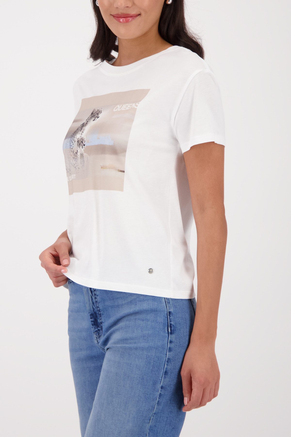 Monari T-Shirt Shirt Leo platziert Regular fit mit Leopardenprint