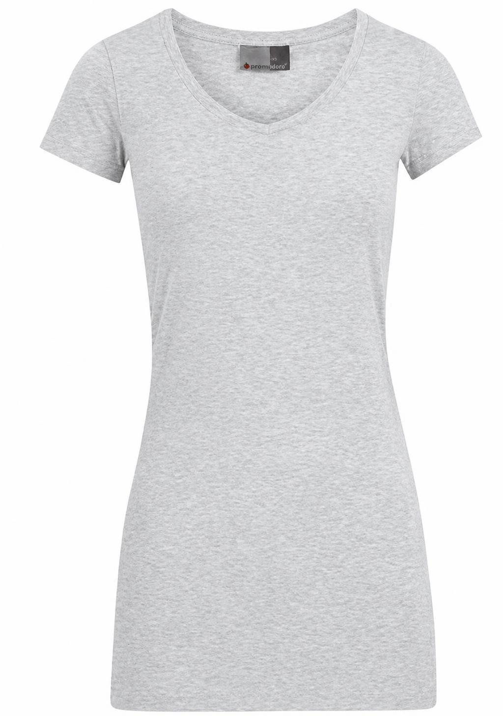 Promodoro V-Shirt Women´s Slim Fit V-Neck Damen T-Shirt Long