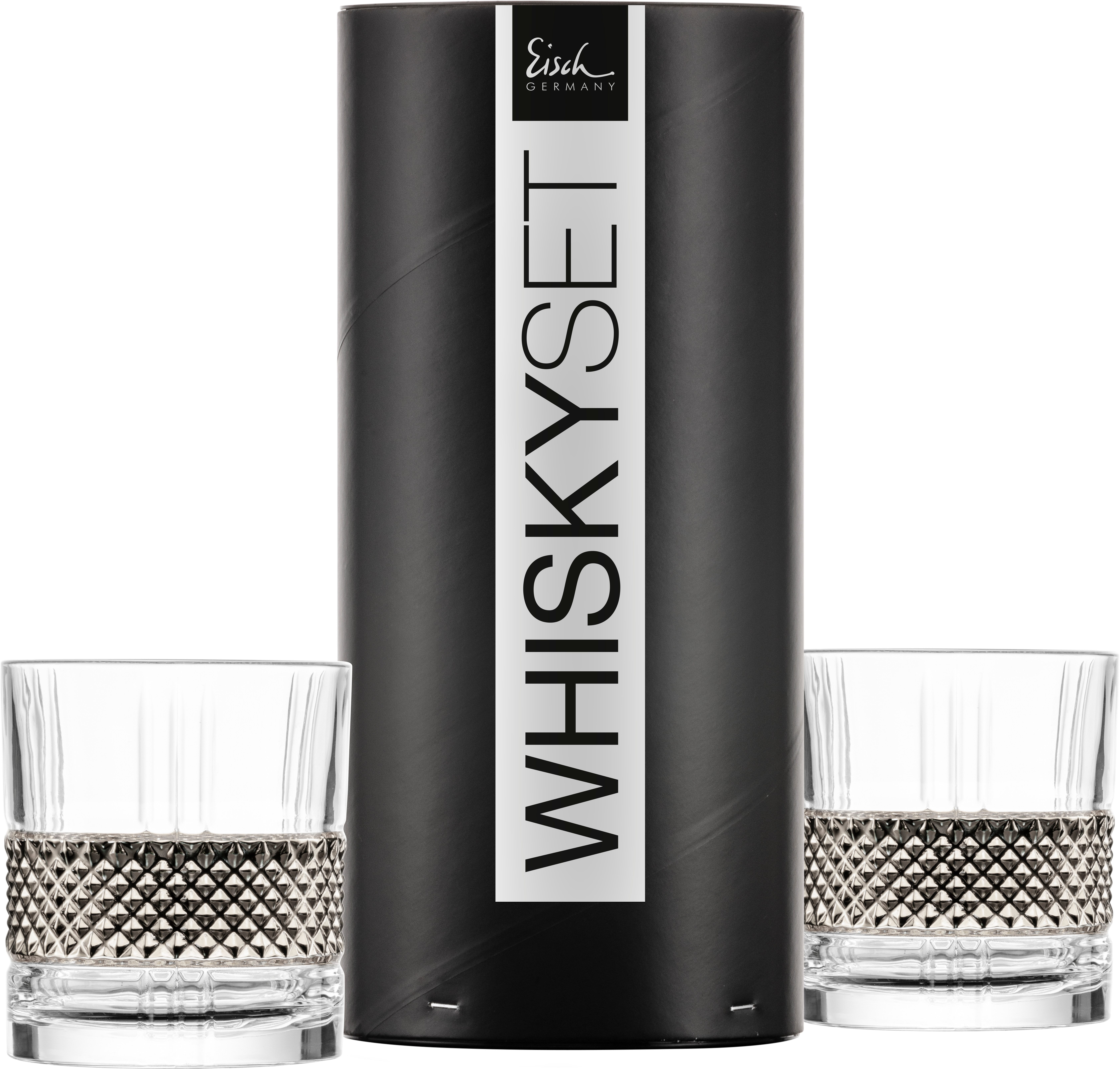 Eisch Germany Whiskyglas GLEN, 2-tlg., Kristallglas, Bargläser mit Veredlung in Gold, Schwarz oder Platin