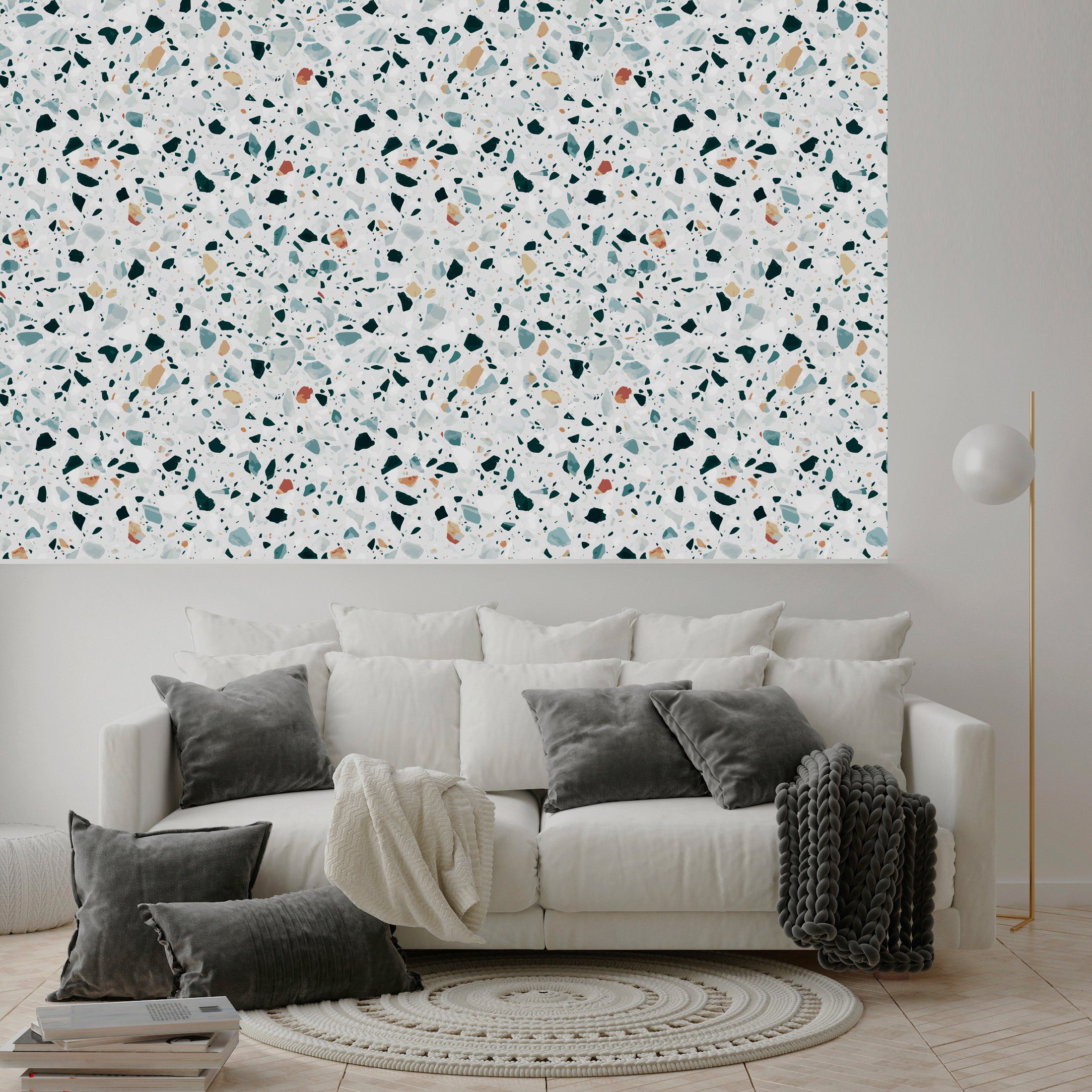 queence Vinyltapete Aurelia, glatt, Steinoptik, 90x250cm, günstig online kaufen