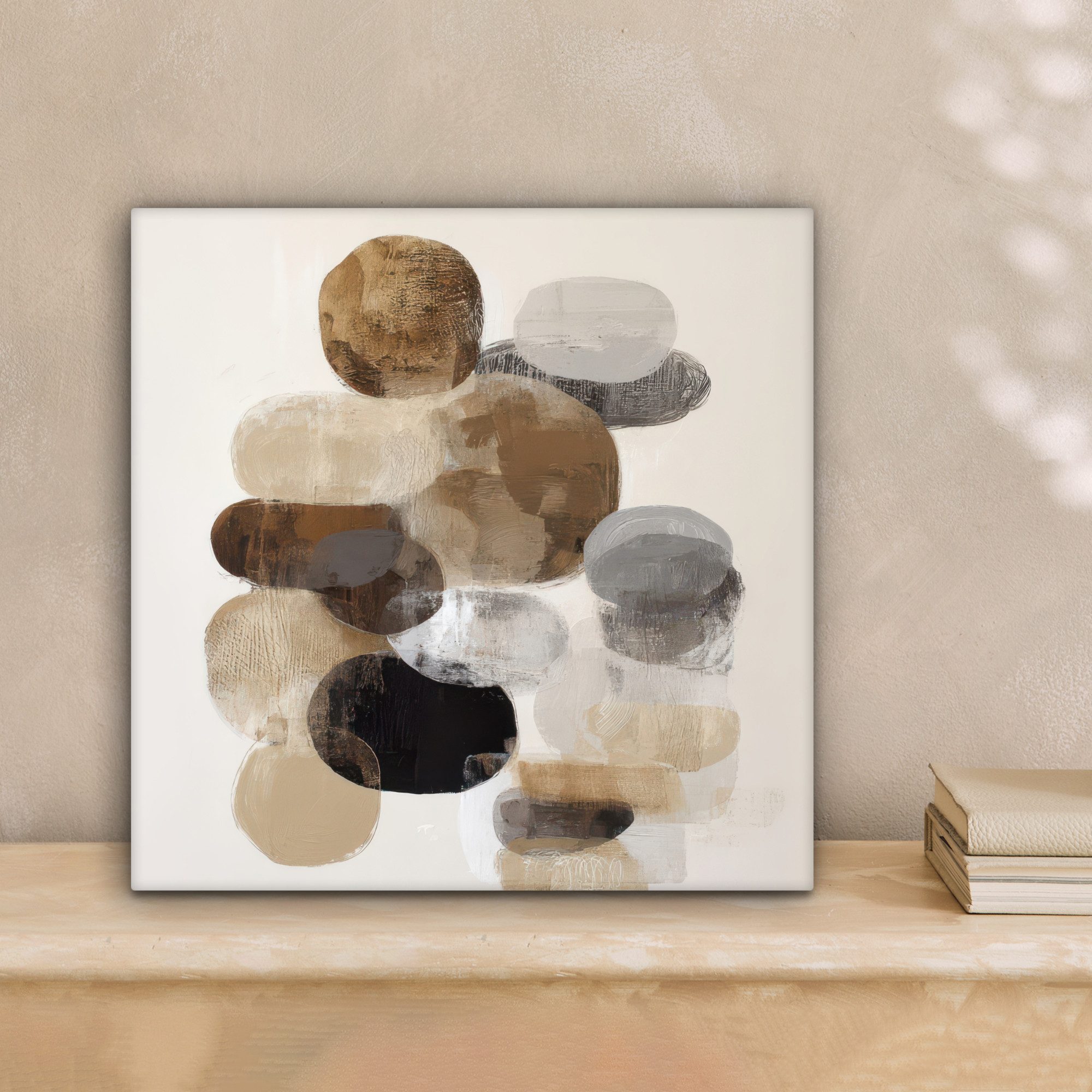 OneMillionCanvasses® Leinwandbild Oval - Farbflächen - Pinselstriche, Fotod günstig online kaufen