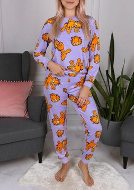 Sarcia.eu Pyjama Garfield Damen Schlafanzug mit langen Ärmeln, lila
