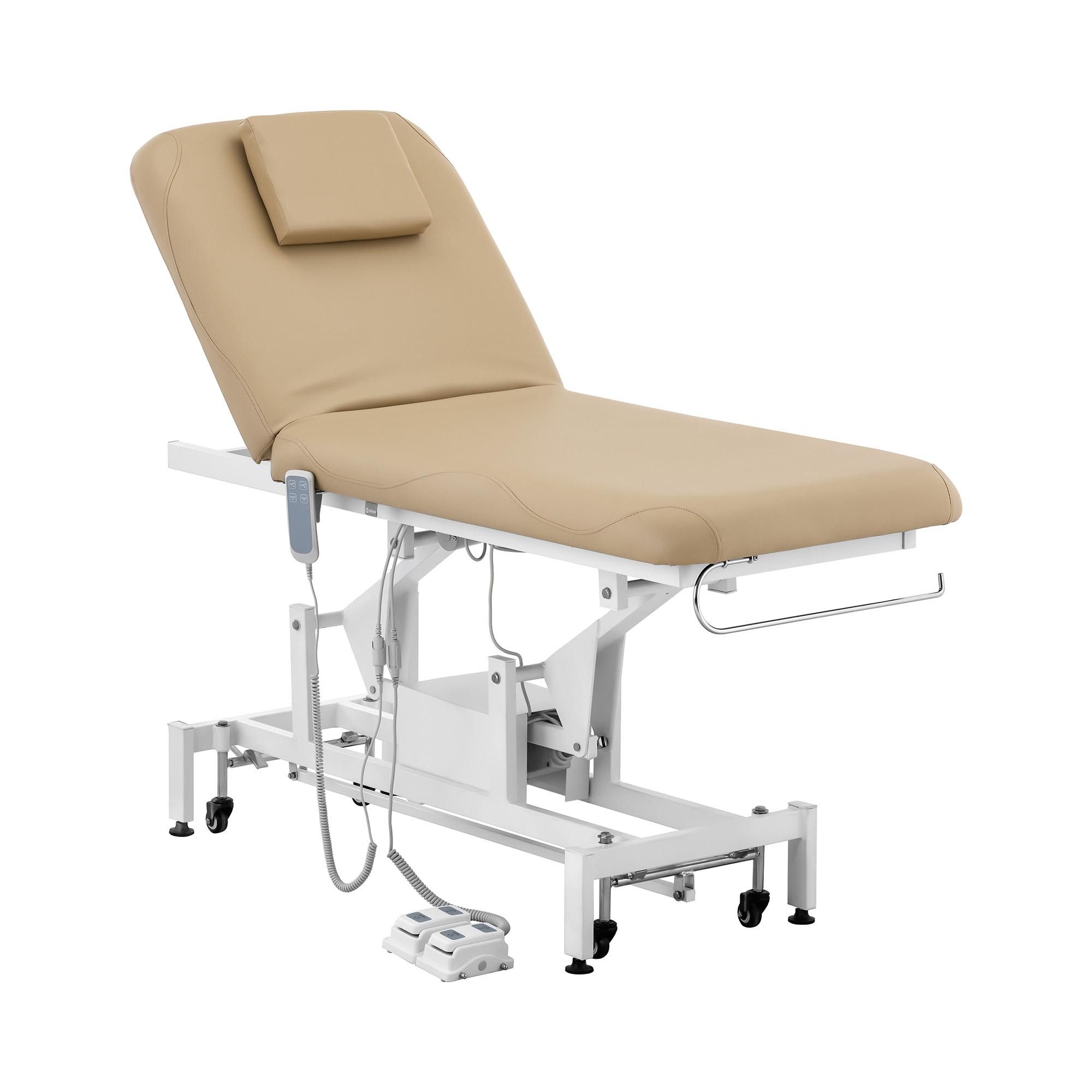 Physa Massageliege elektrisch Massagebank Therapieliege Massagetisch 200 kg Beige, Dunkelbeige