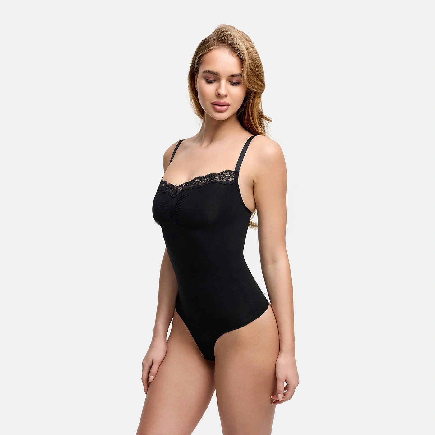 cfab Shaping-Body Bodysuit Sculpting Shapewear mit Lace-Schwarz-XS (1-tlg)