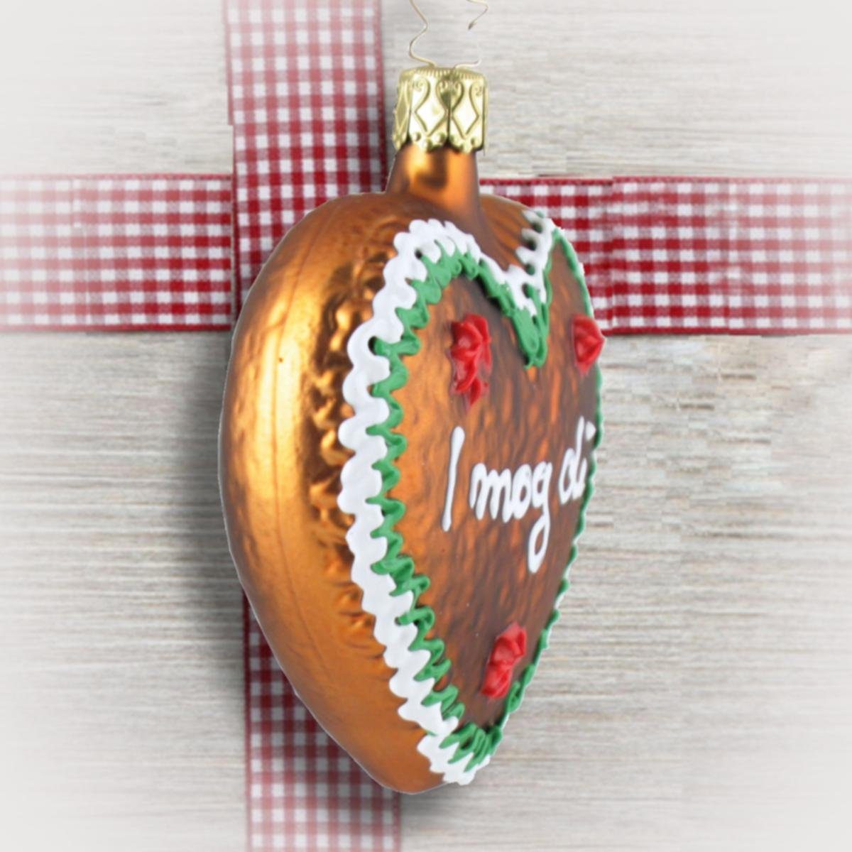 Weihnachts-Glasanhänger di INGE-GLAS® mog (1-tlg) INGE-GLAS® I Christbaumschmuck Lebkuchen-Herz