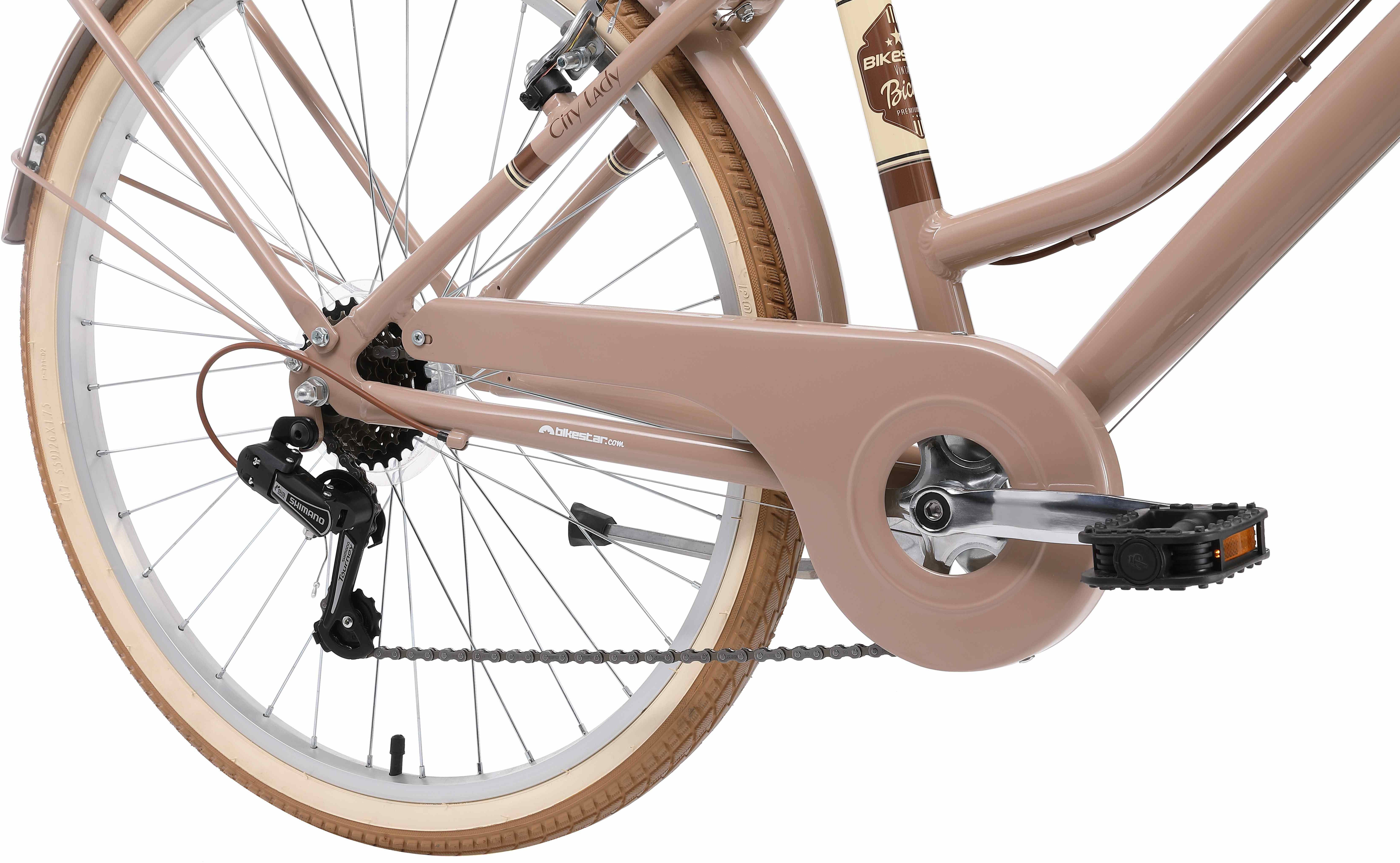 Bikestar City Bike, 7-speed Shimano RD-TY21 derailleur, derailleur gears, for women, derailleur gears