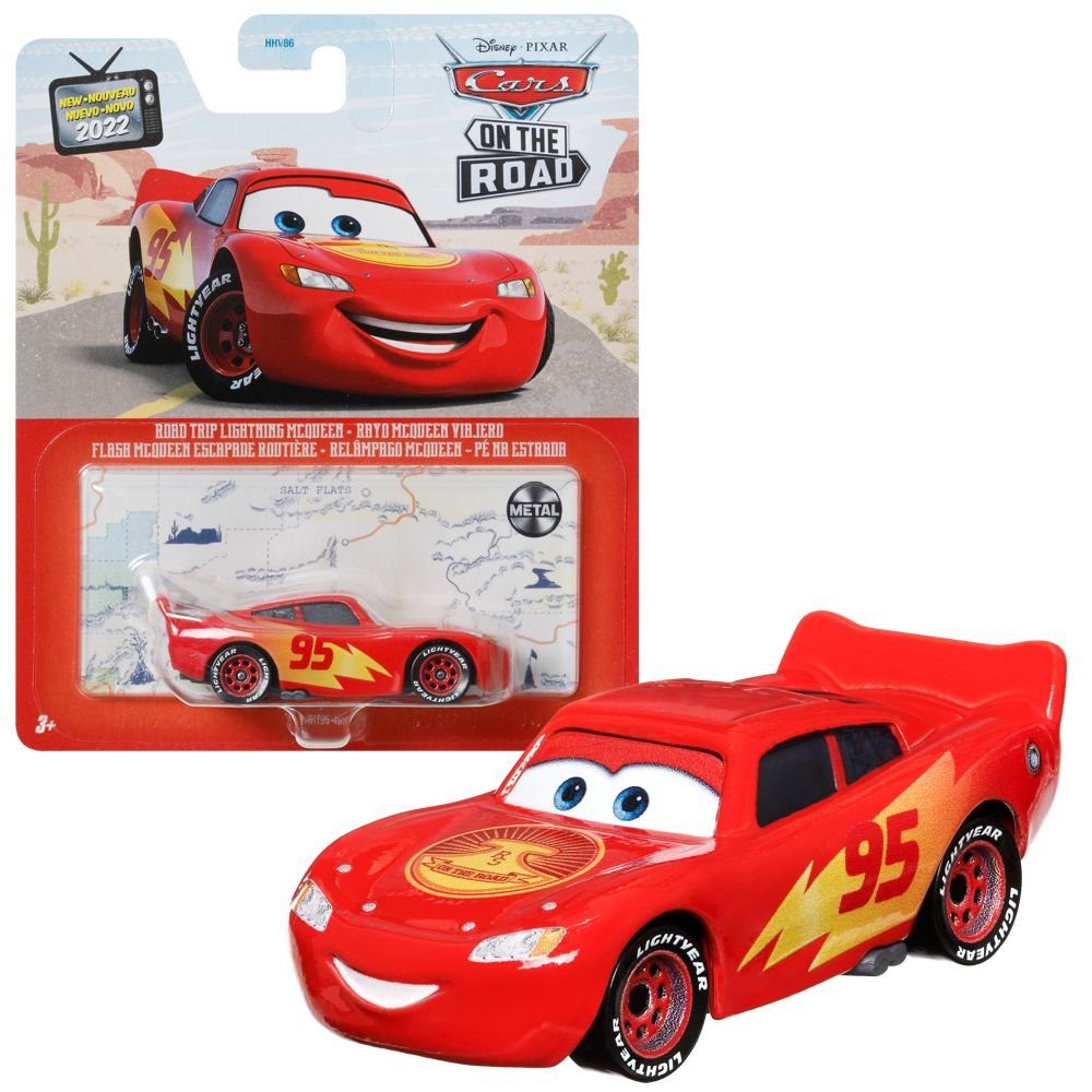 Disney Cars Spielzeug-Rennwagen Fahrzeuge Racing Style Disney Cars Die Cast 1:55 Auto Mattel Lightning McQueen Road Trip
