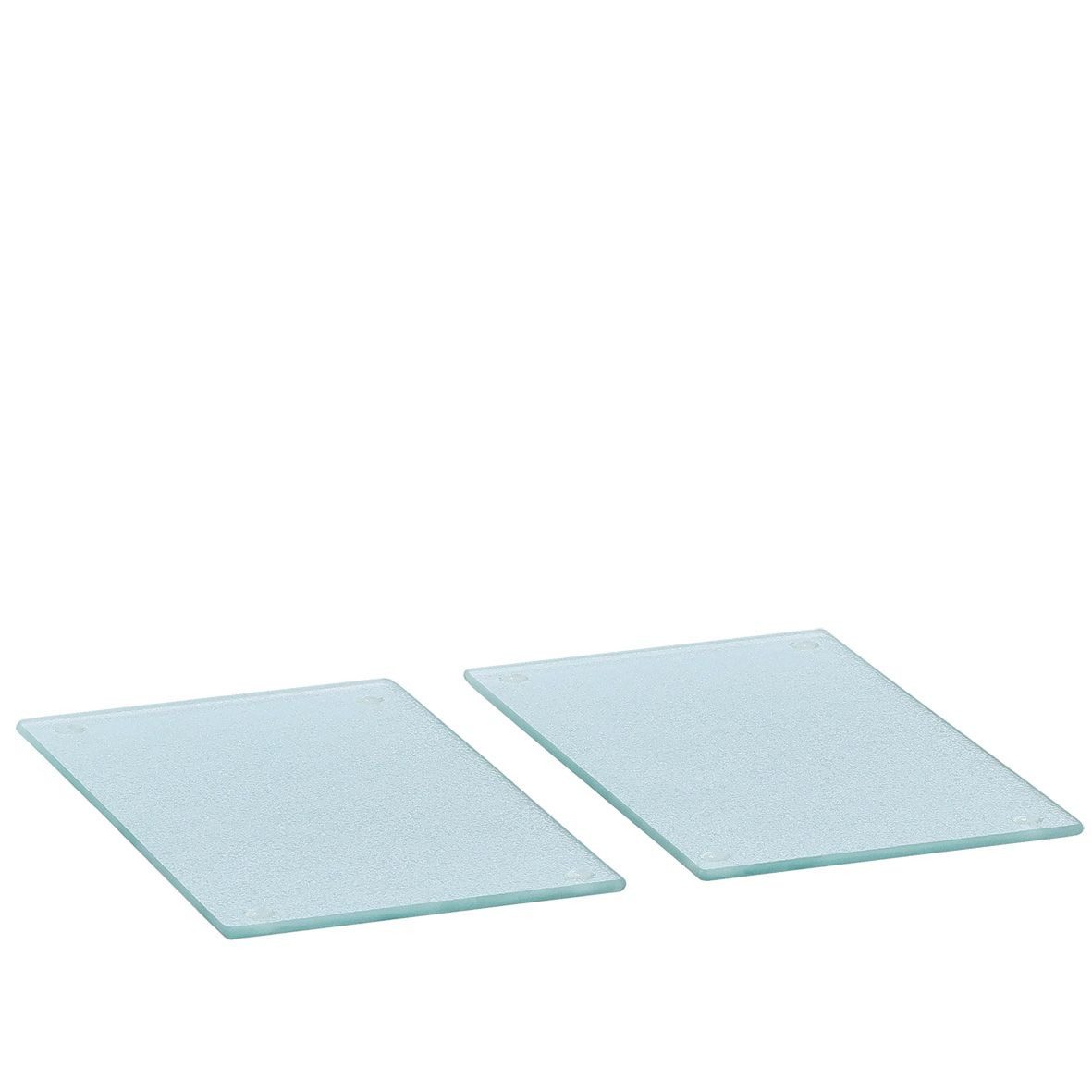 Basera® Schneidebrett Glasschneidebrettchen 2er Set aus Sicherheitsglas mit Silikonfüßen, Sicherheitsglas, (1-St), transparent, 25 x 15 cm