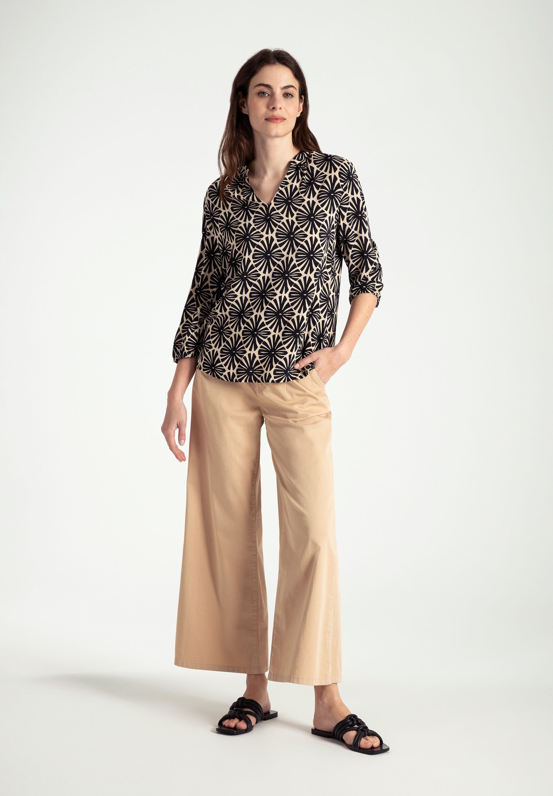 MORE&MORE Klassische Bluse Printbluse