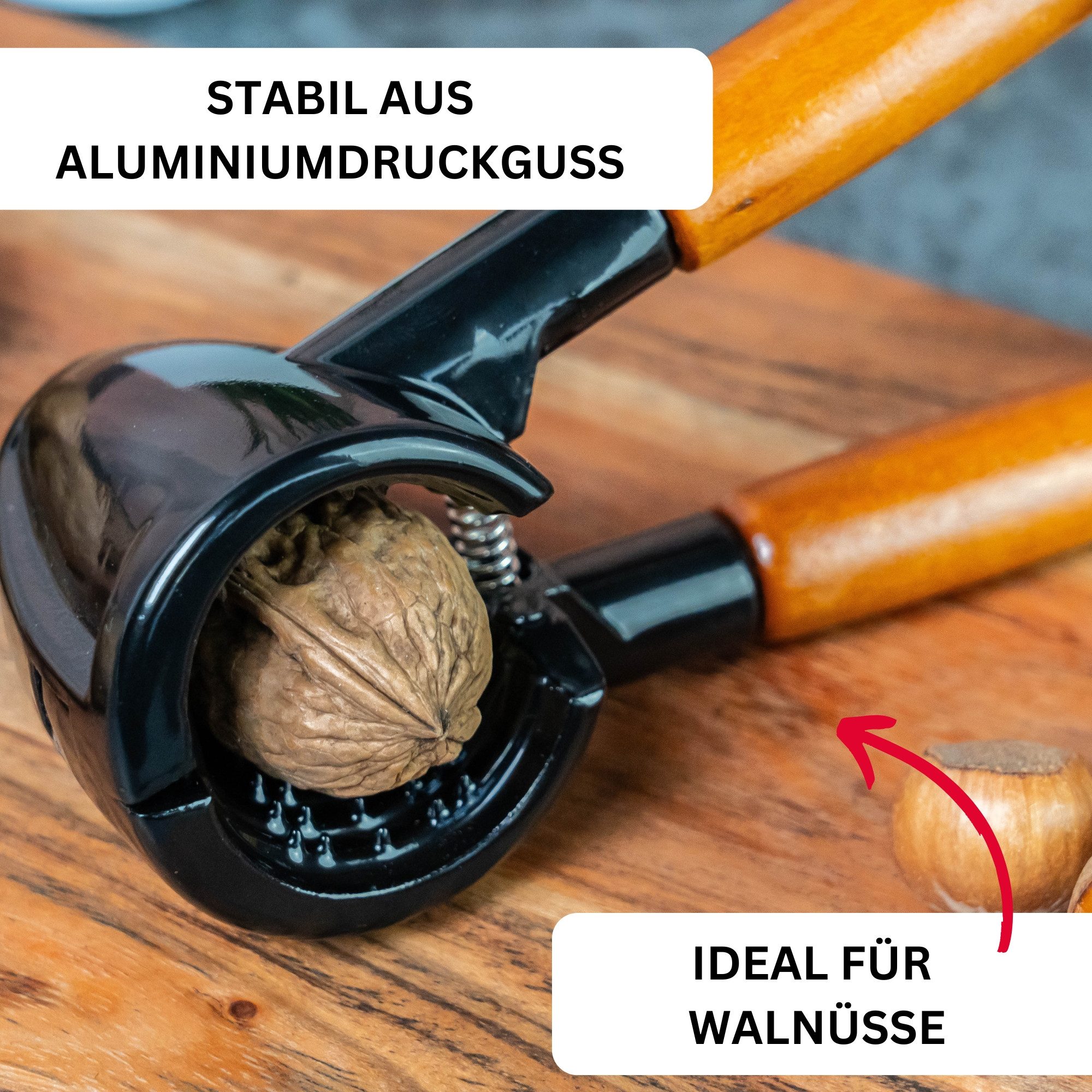 WESTMARK Nussknacker /Sektzange, Länge: 16,8 cm, Sieger Nussprofi Deluxe, Schwarz/Braun