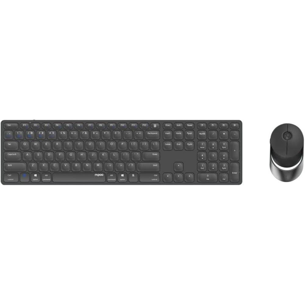 Rapoo 9850M Tastatur- und Maus-Set, kabellos flaches Aluminium Design DE-Layout QWERTZ