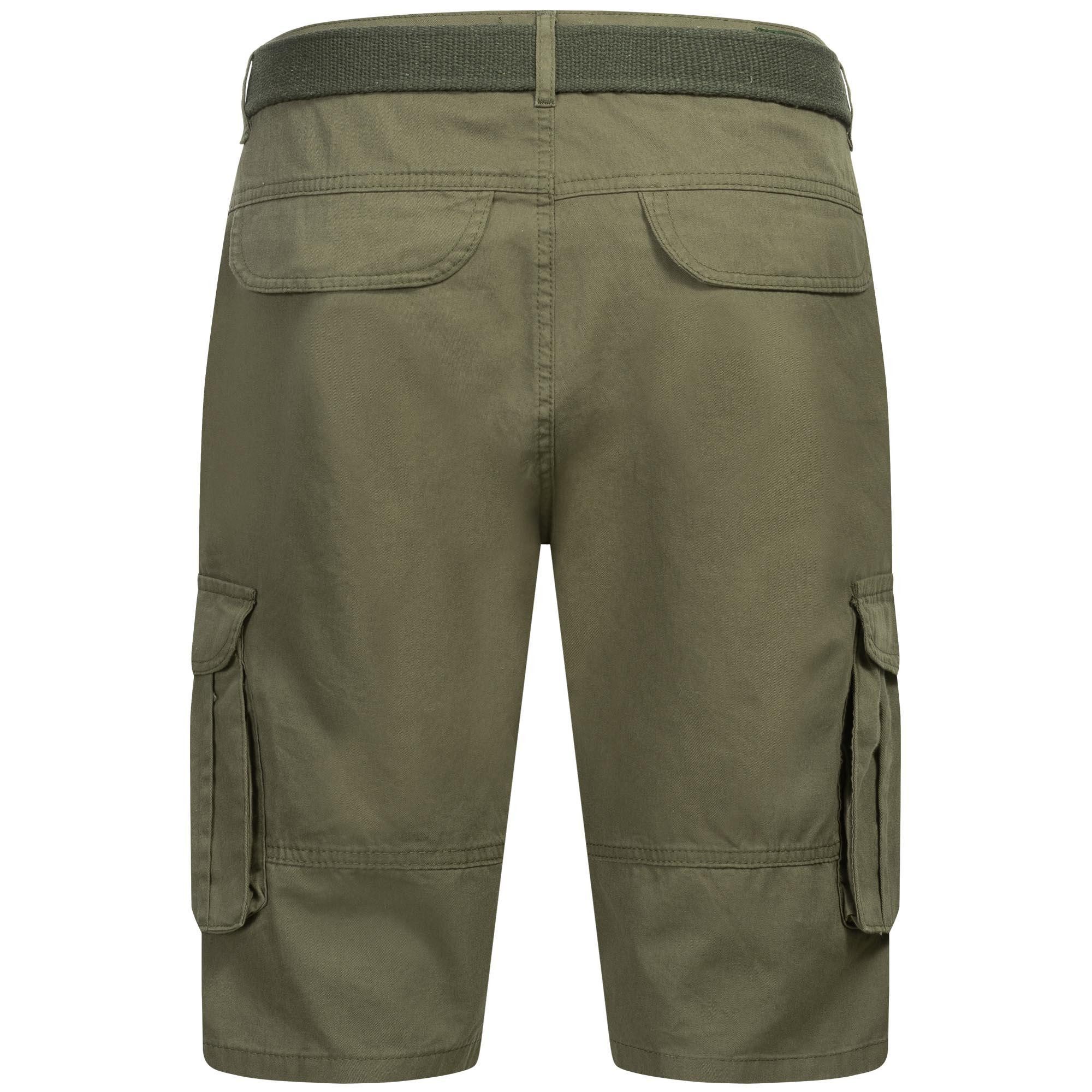Arctic Seven Shorts Herren Cargo mit Gürtel – Kurze Outdoor Hose aus Baumwolle Robuste Cargo Shorts mit vielen Taschen und Gürtel